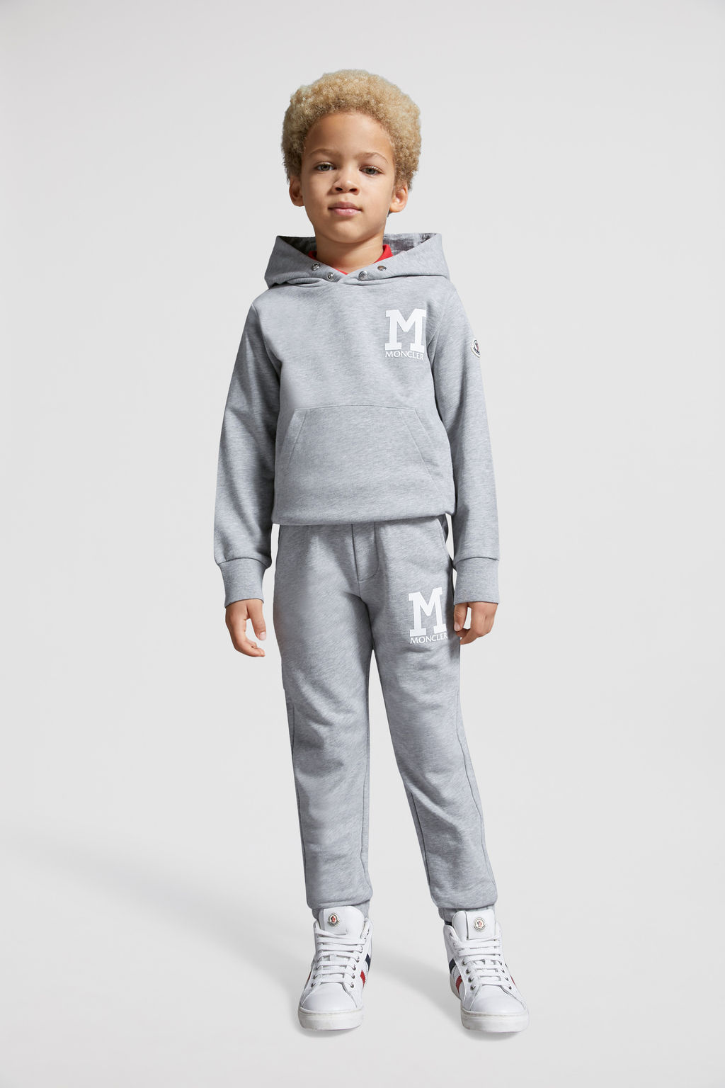 Moncler Enfant Boys Fleece Tracksuit in Grey