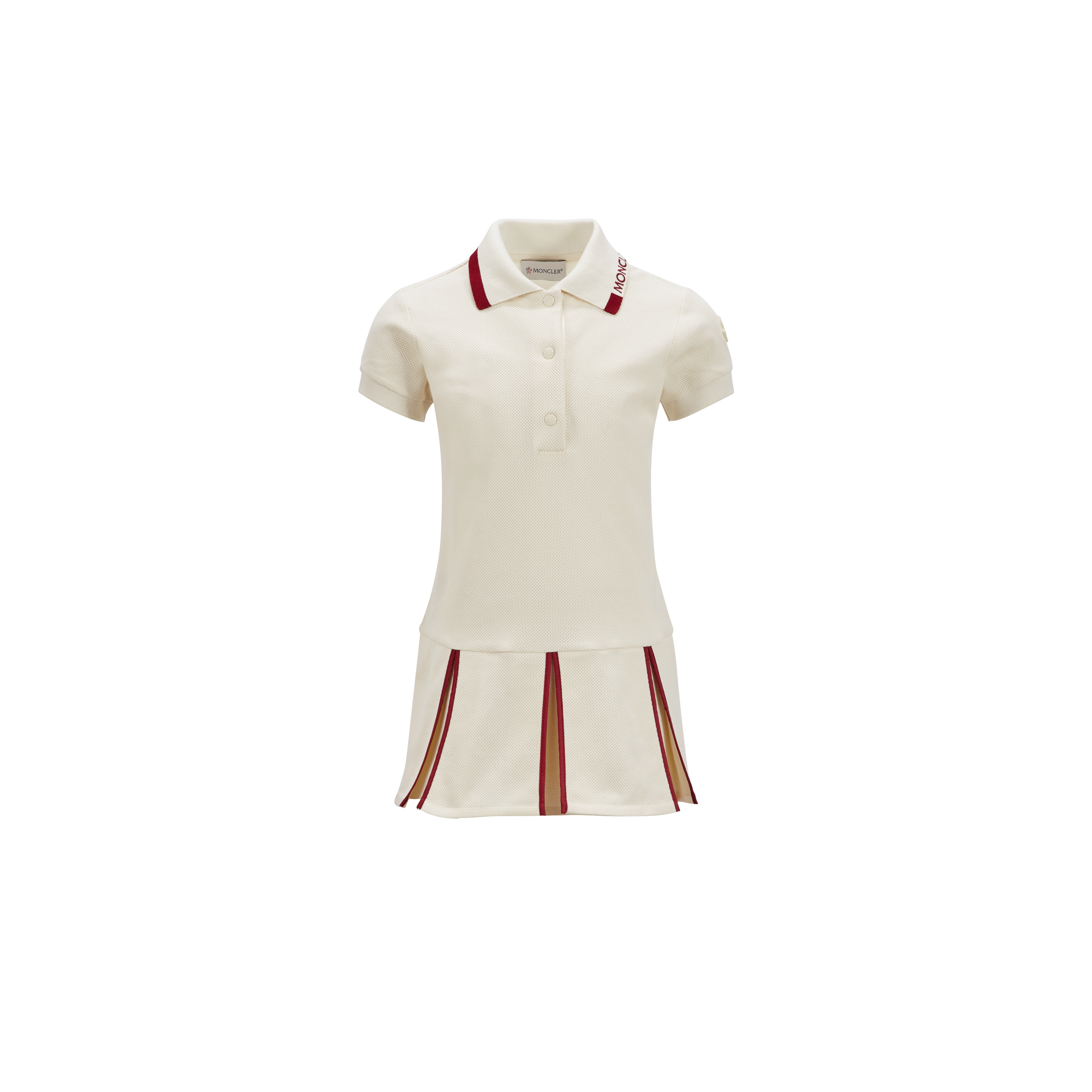 MONCLER ENFANT Polo Shirt Dress, White, Size: 10Y