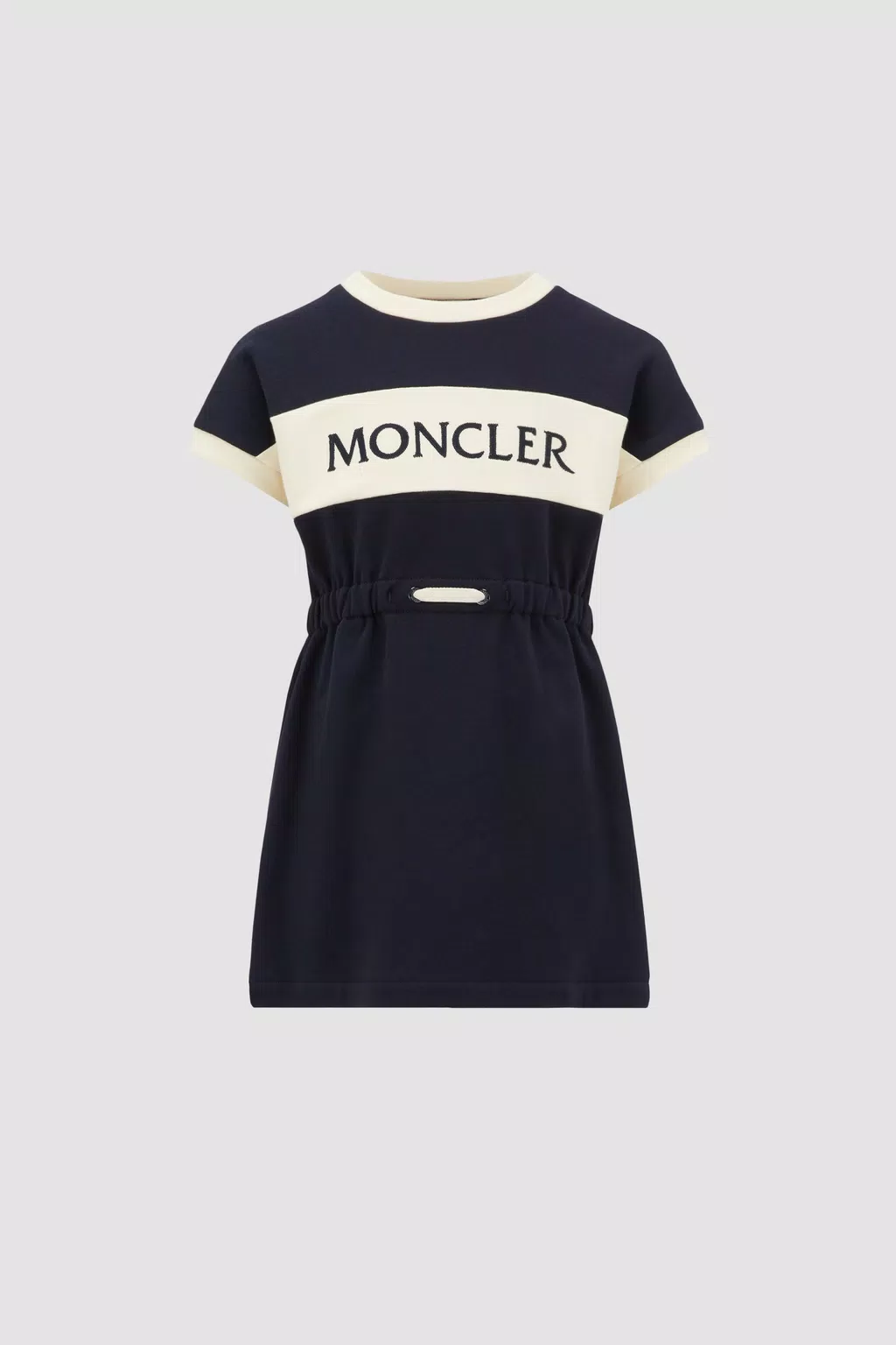 Gestreiftes Kleid mit Logo Mädchen Blau Moncler 1