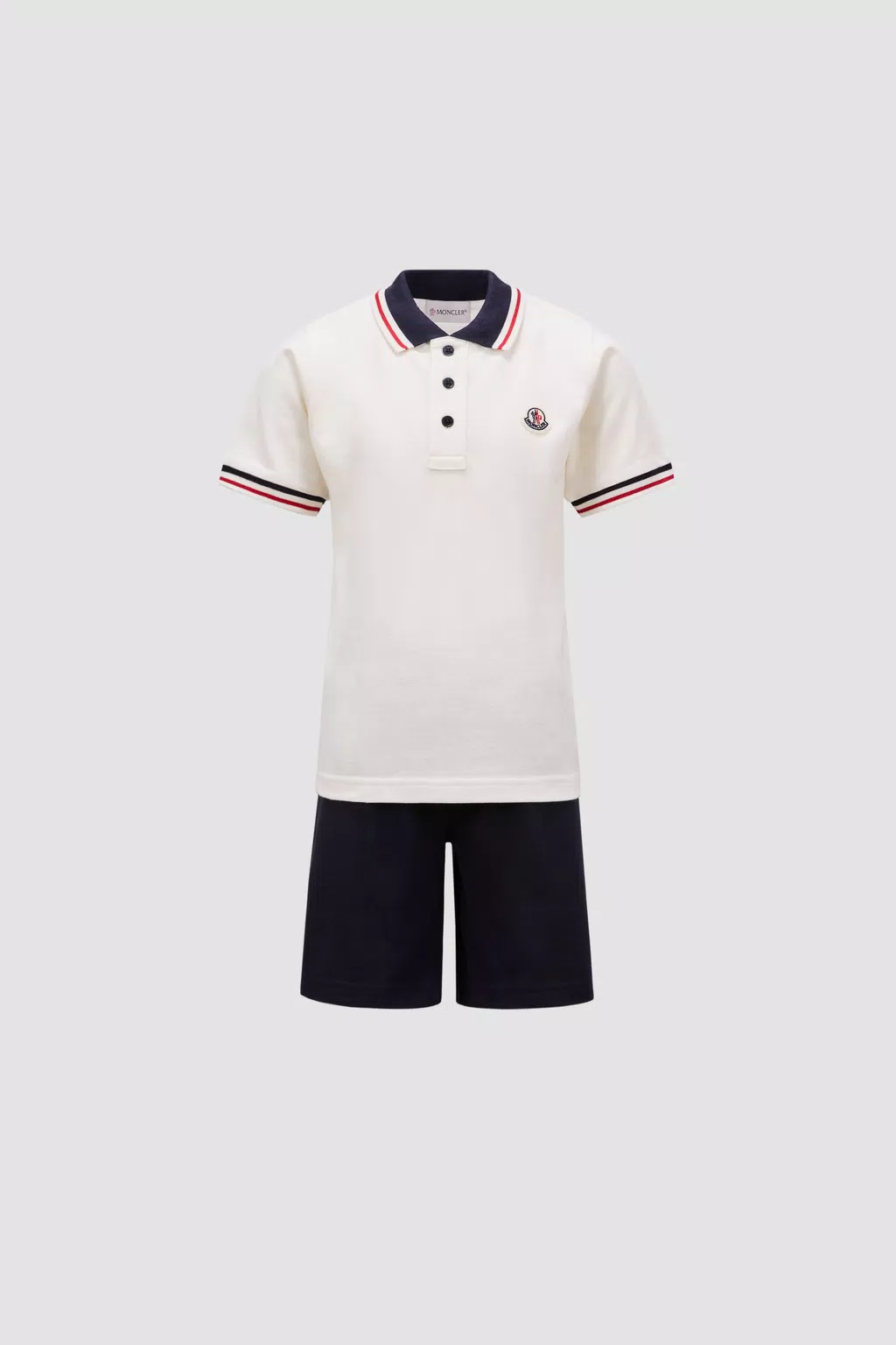 Polo Shirt Set Boy Blue & White Moncler 1