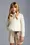 Gepolsterte Strickjacke aus Wolle mit Reißverschluss Mädchen Weiß Moncler