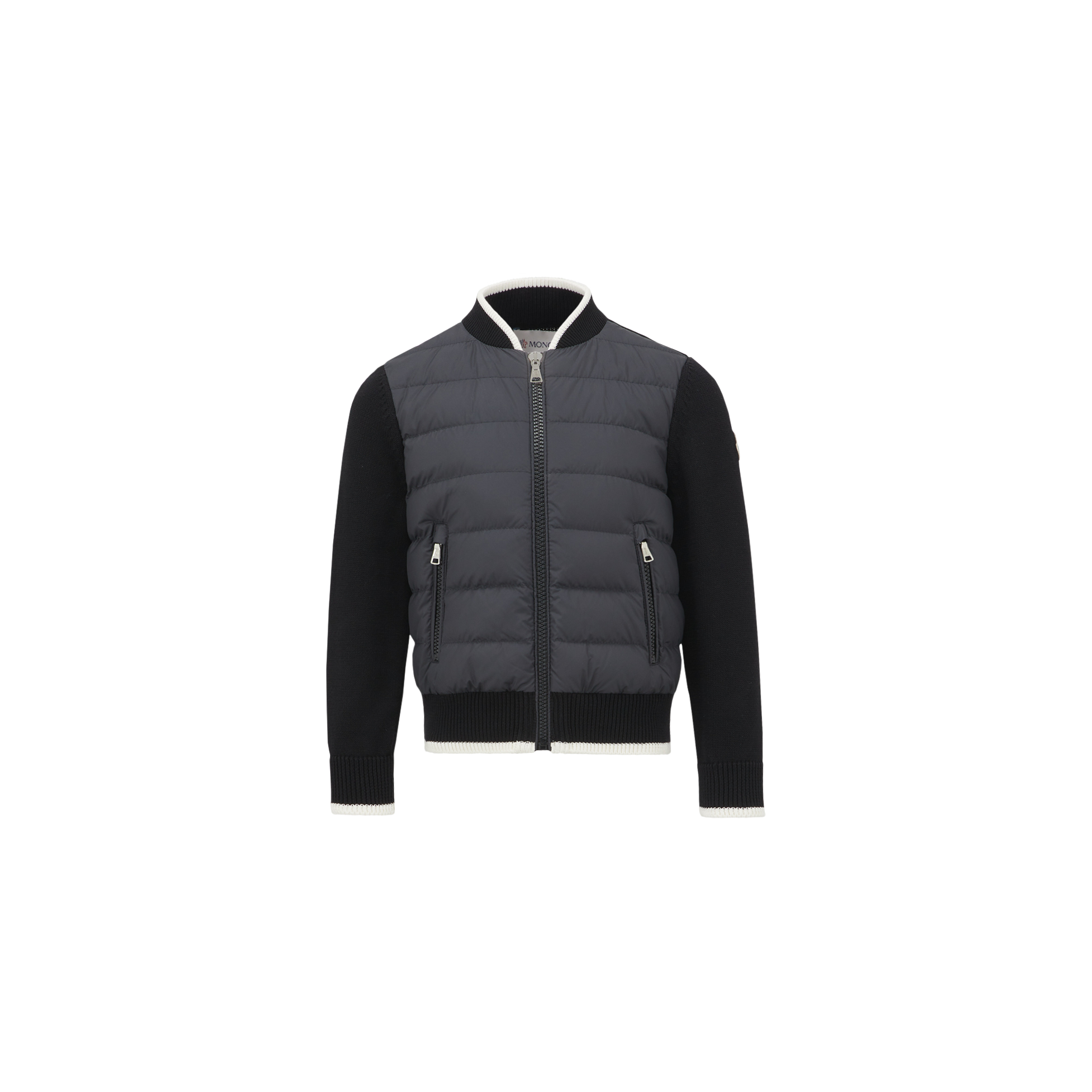 Moncler Kids' Padded Cotton Zip-up Cardigan, Black, Size: 14y