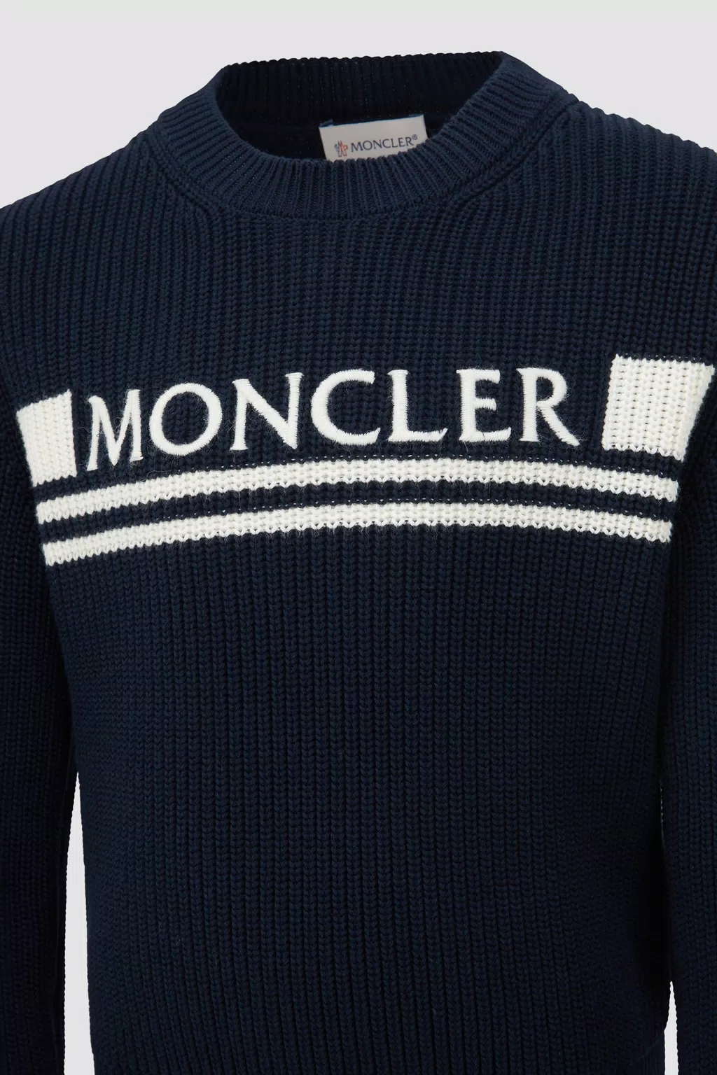 Blue Logo Cotton Jumper - Sweatshirts & Knitwear for Children | Moncler CY