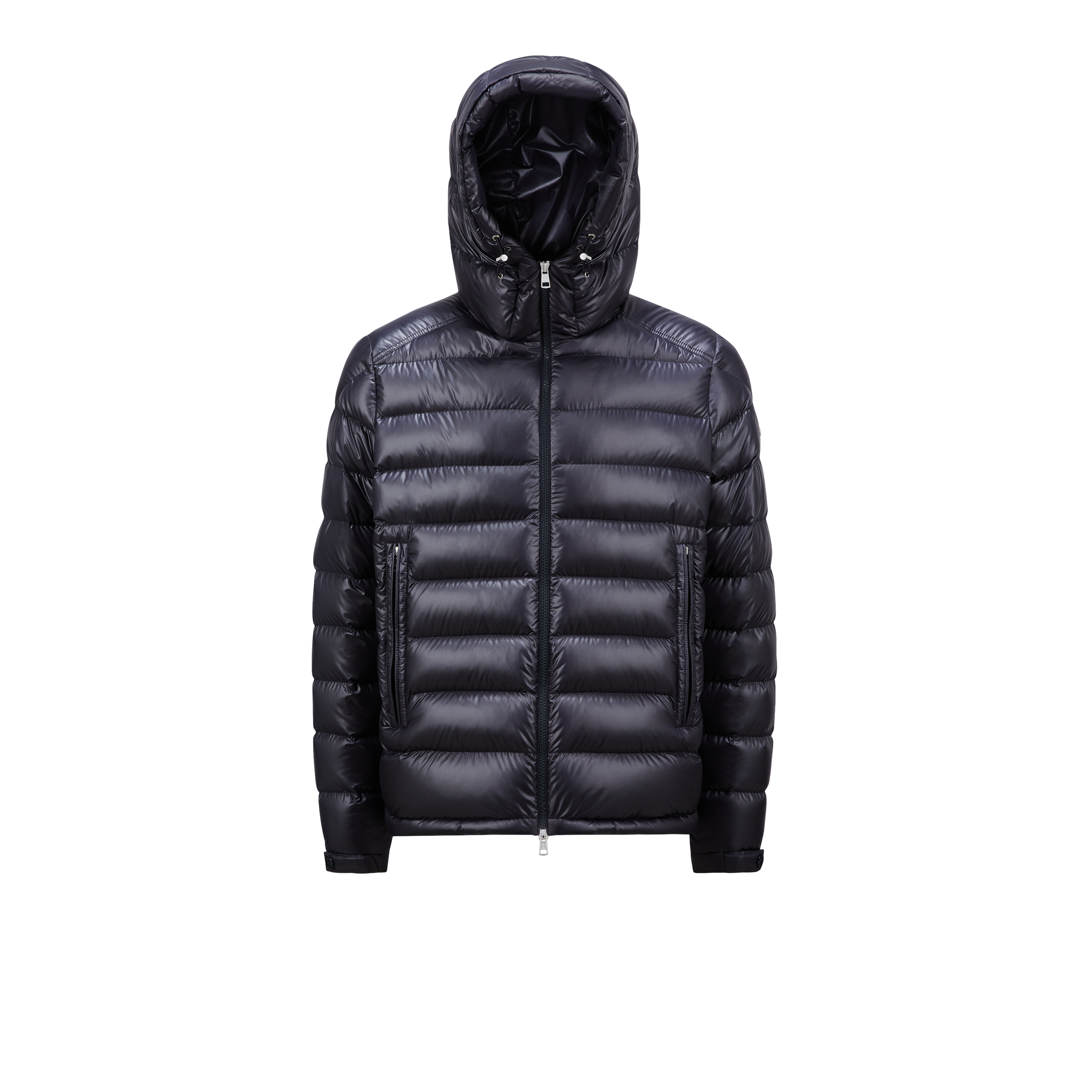 Shop Moncler Collection Besines Short Down Jacket Blue