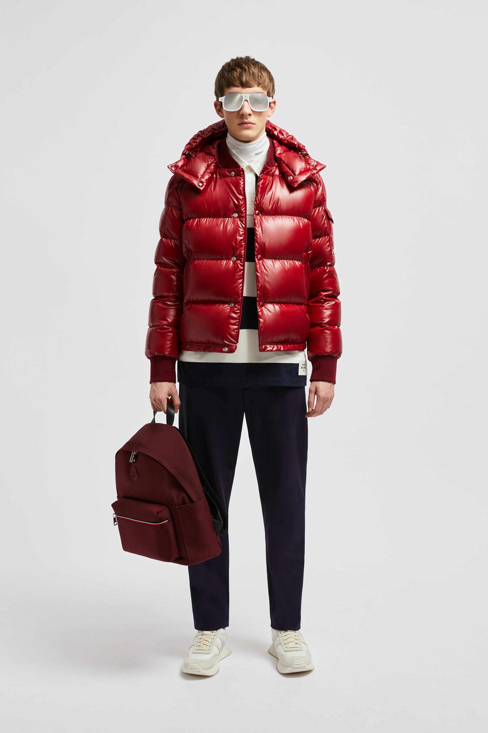 Red moncler puffer on sale