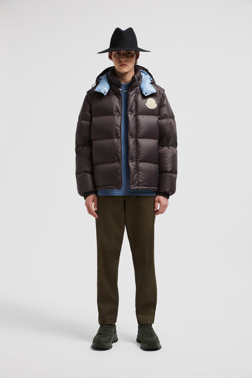 Piumino 2 in 1 Cyclone Marrone Scuro Piumini Corti Uomo Moncler IT