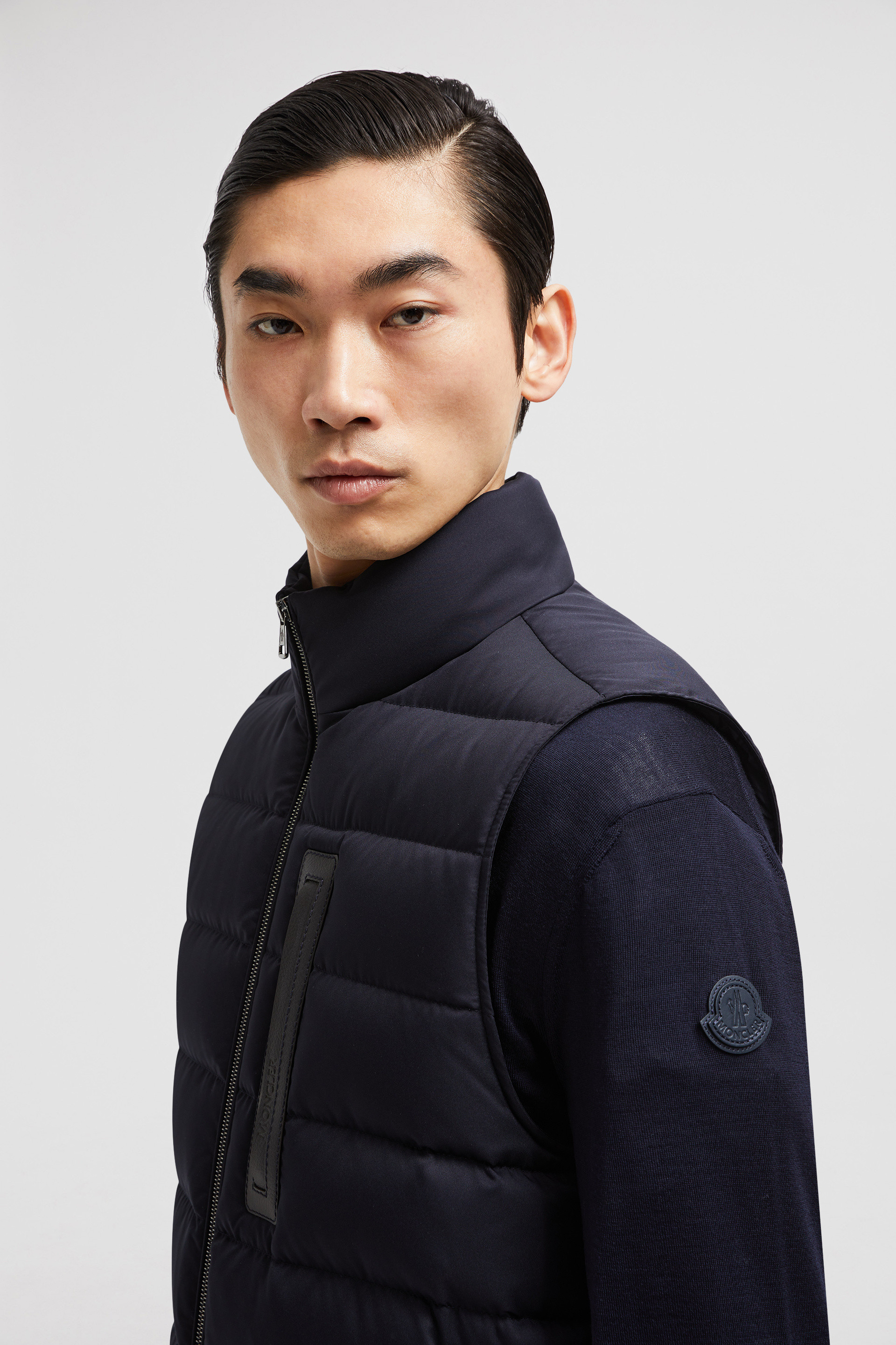 Navy Blue Giaf Down Gilet Vests for Men Moncler HK