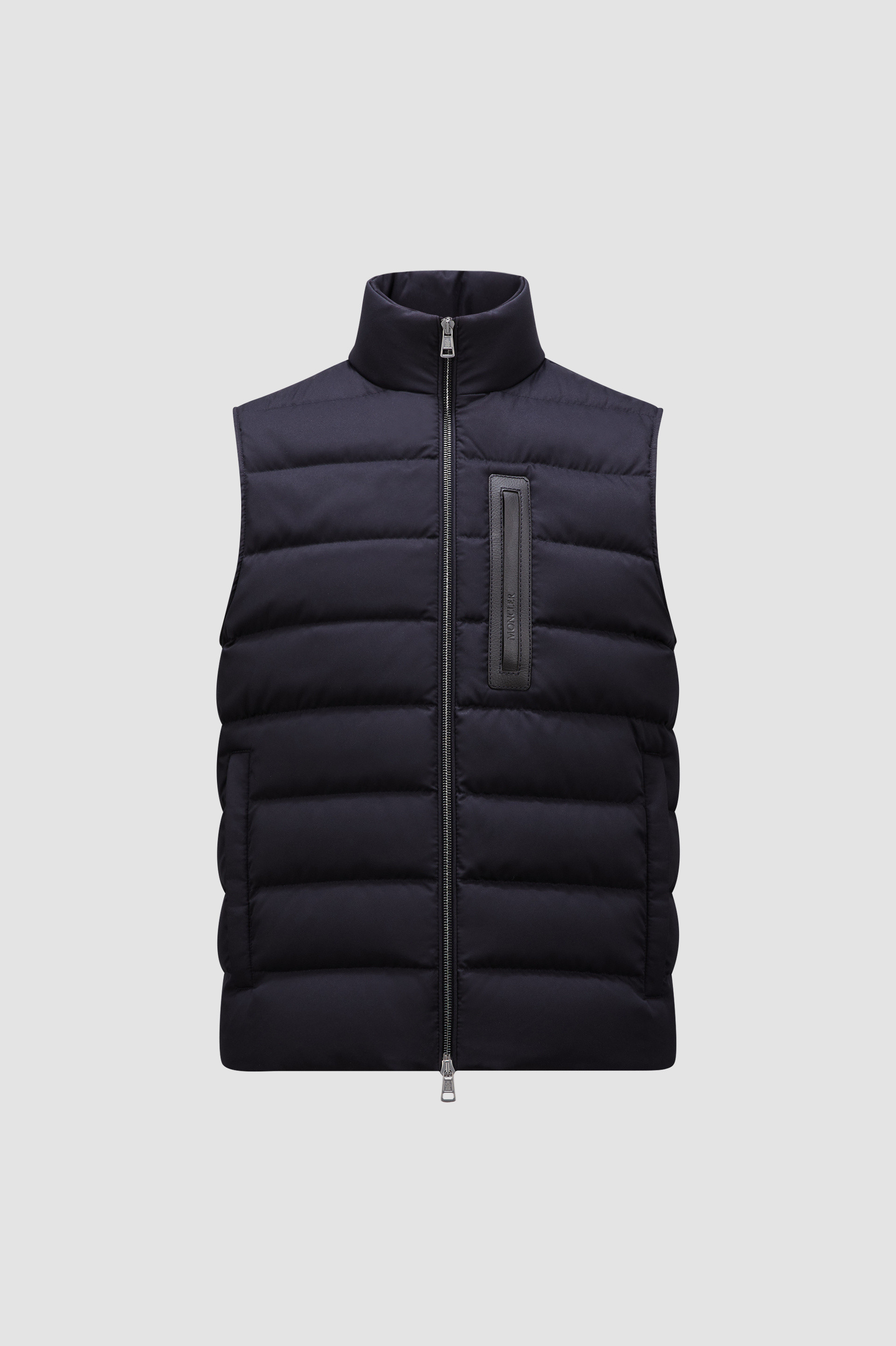 Navy Blue Giaf Down Gilet Vests for Men Moncler SE