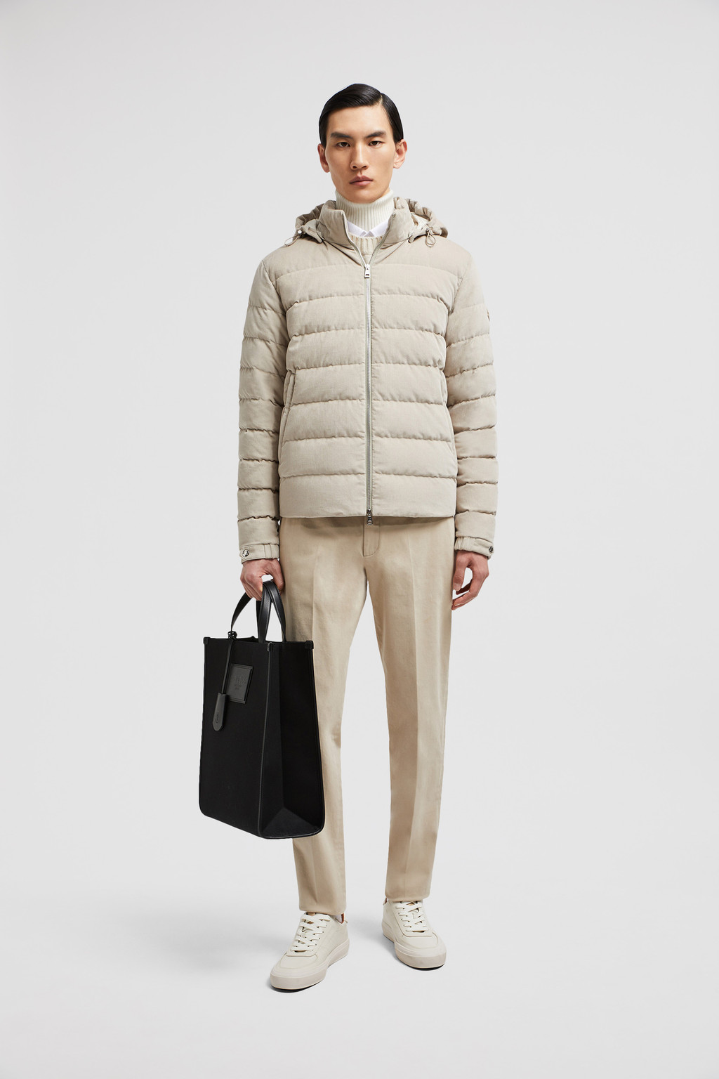 Beige moncler coat best sale