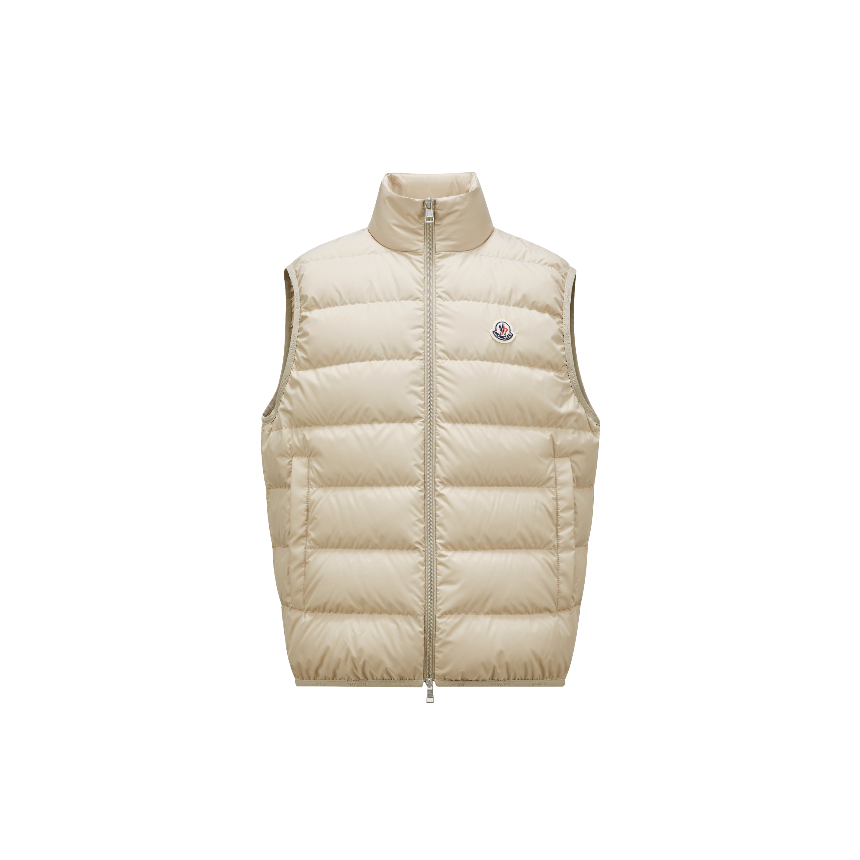 Shop Moncler Collection Contrin Down Gilet, Men, Beige, Size: 6