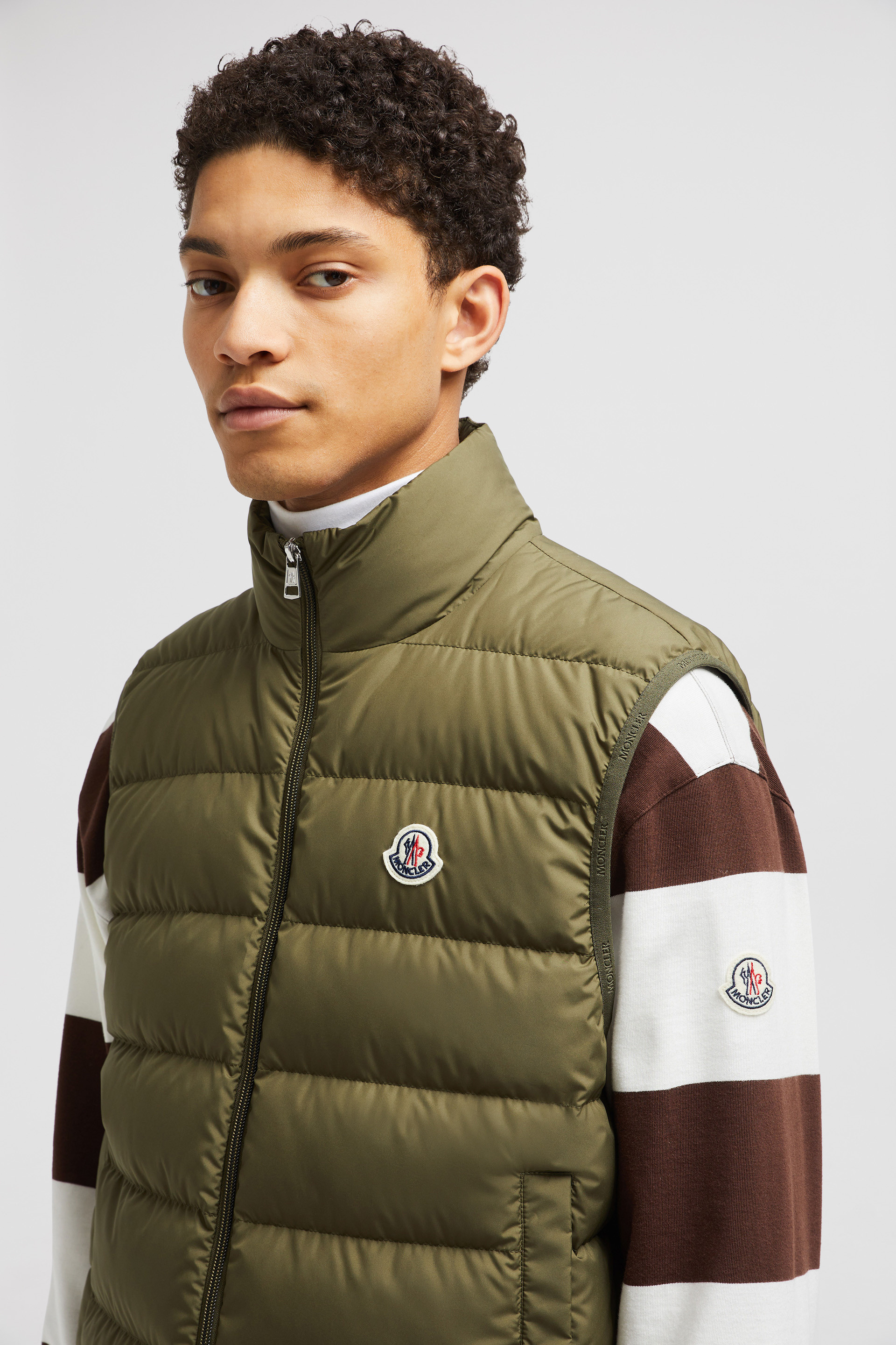 Olive Green Contrin Down Vest - Vests for Men | Moncler US