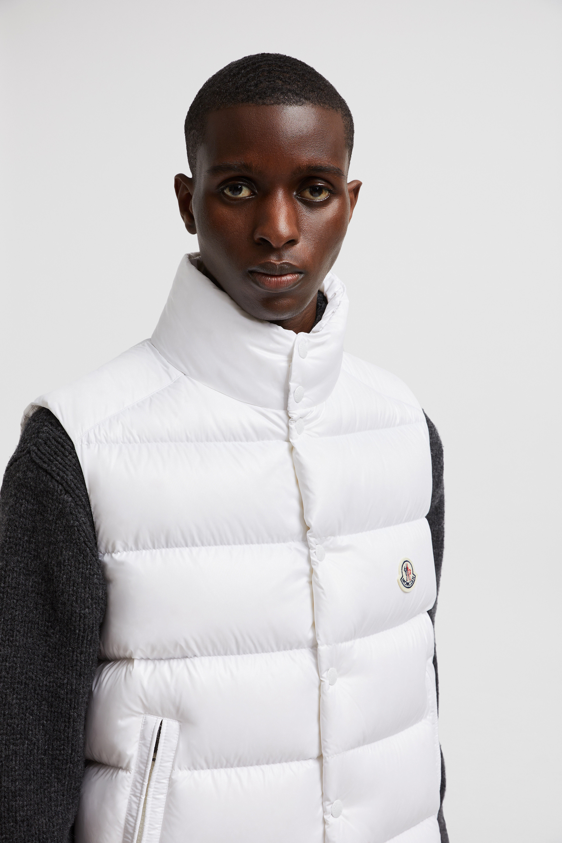 Moncler white vest on sale