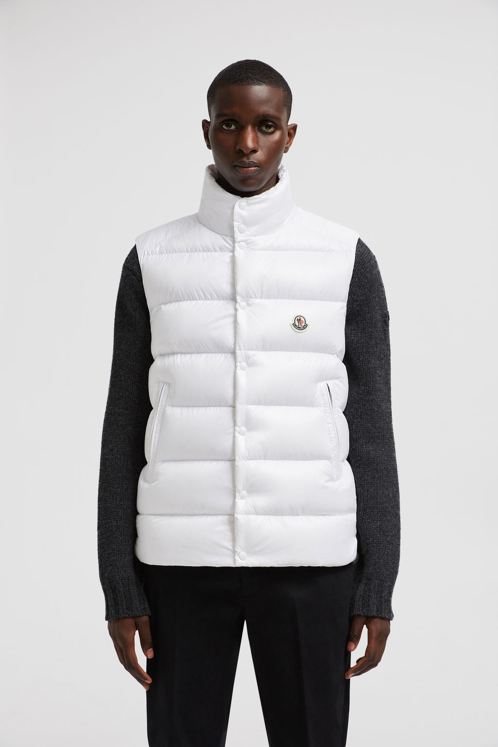Icon gilet imbottito trapuntato uomo con cappuccio nero