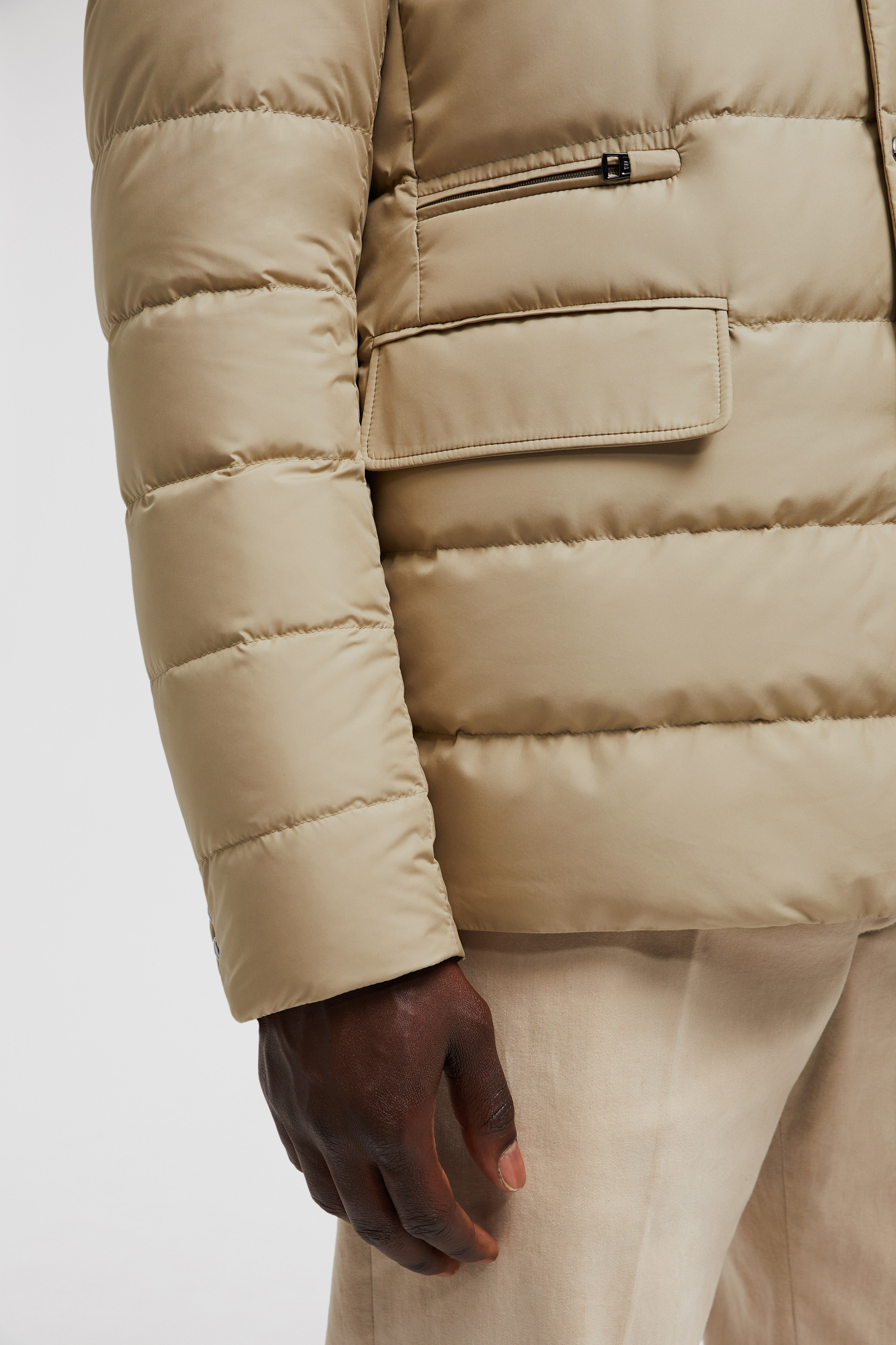 Beige Malinvern Hooded Short Down Jacket - Short Down