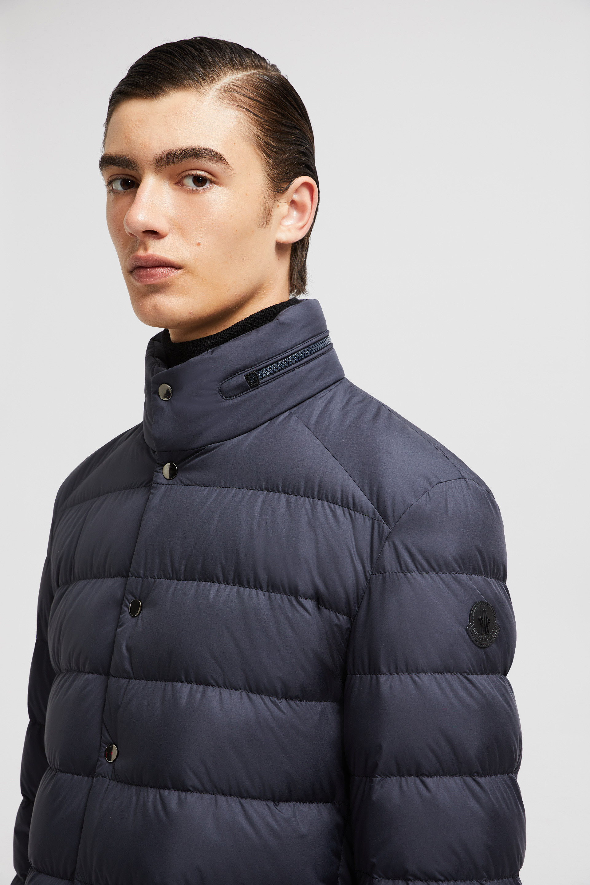 Navy moncler coat best sale