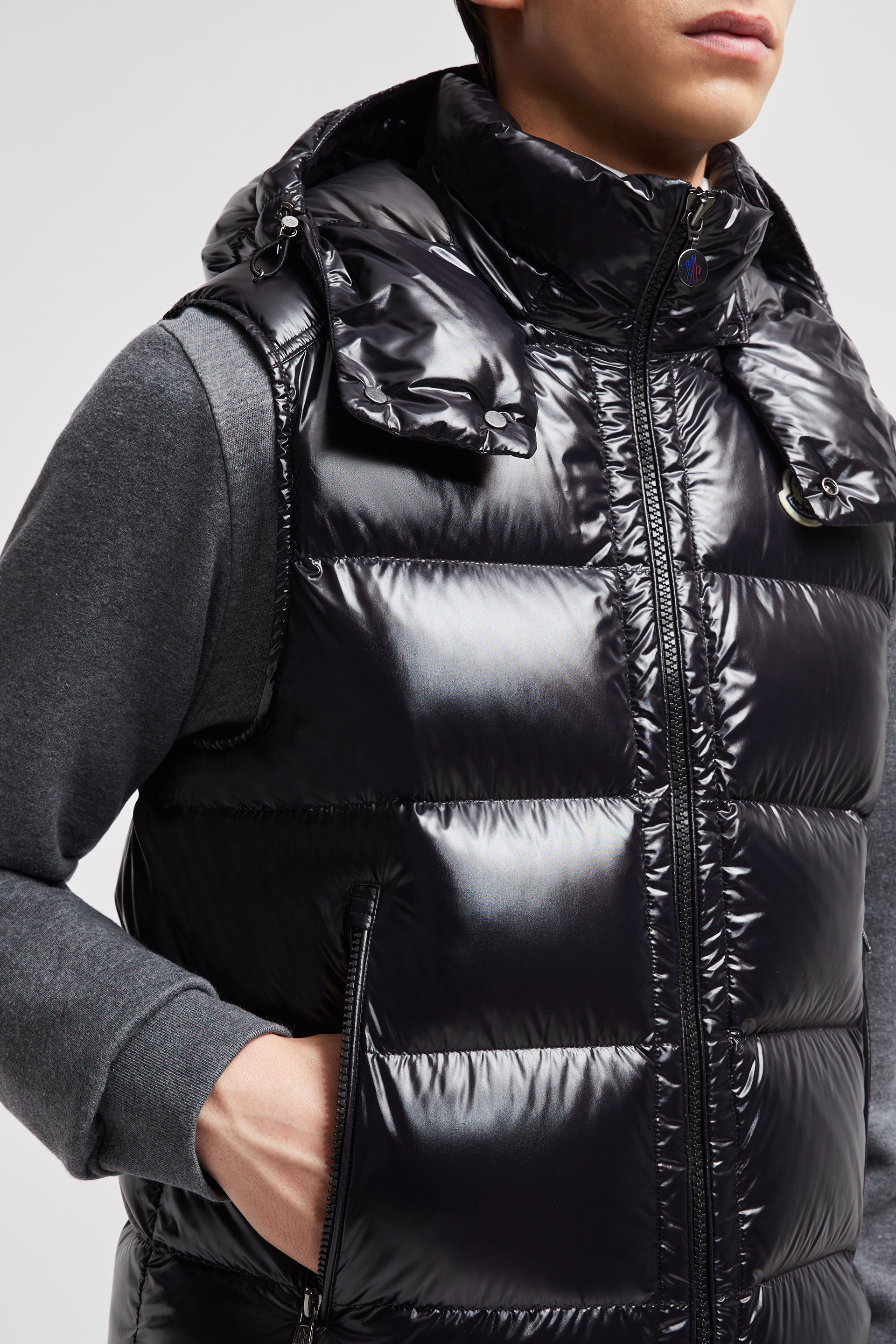 Moncler gilet mens black on sale