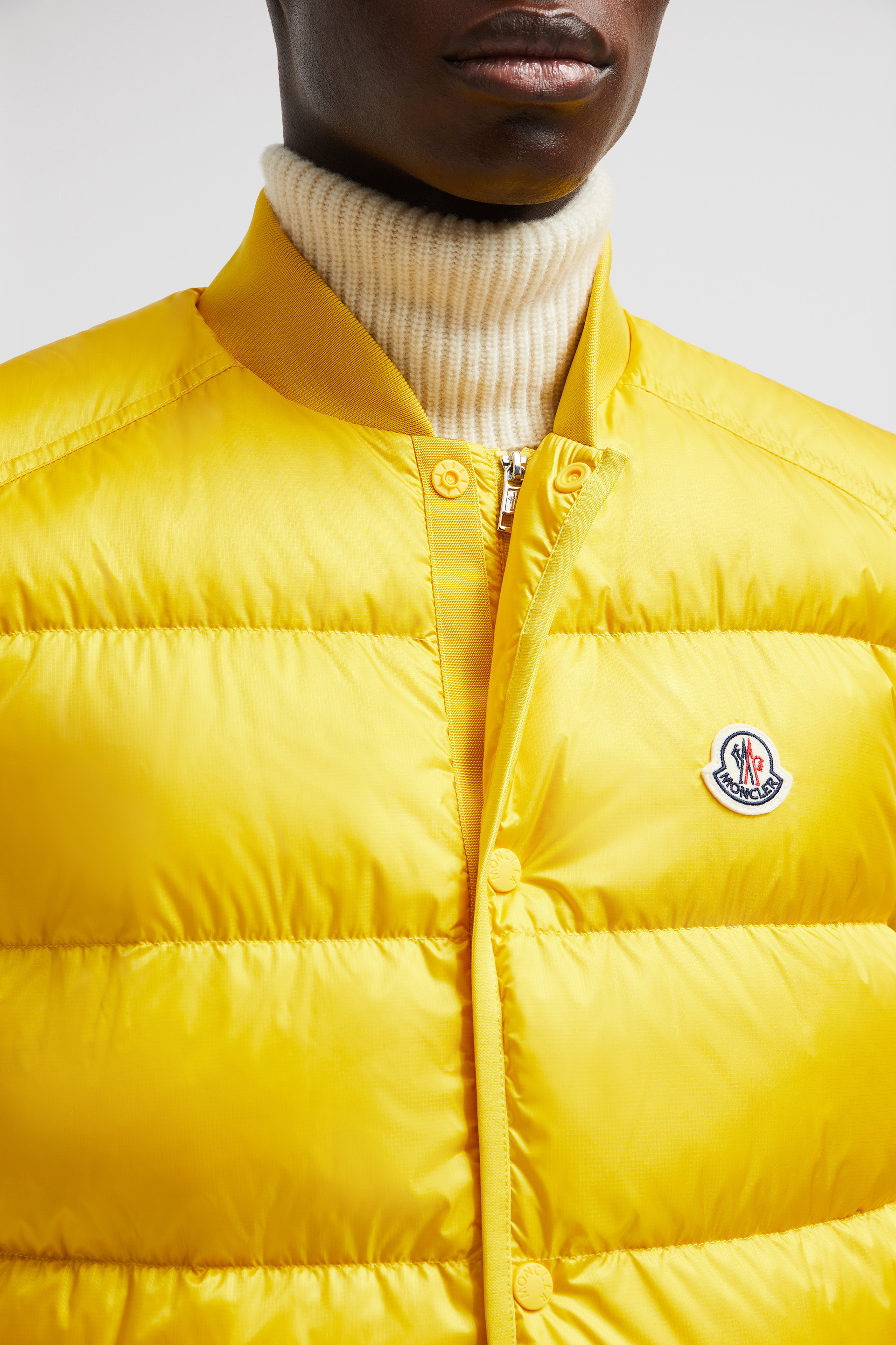 Moncler puffer gilet yellow on sale