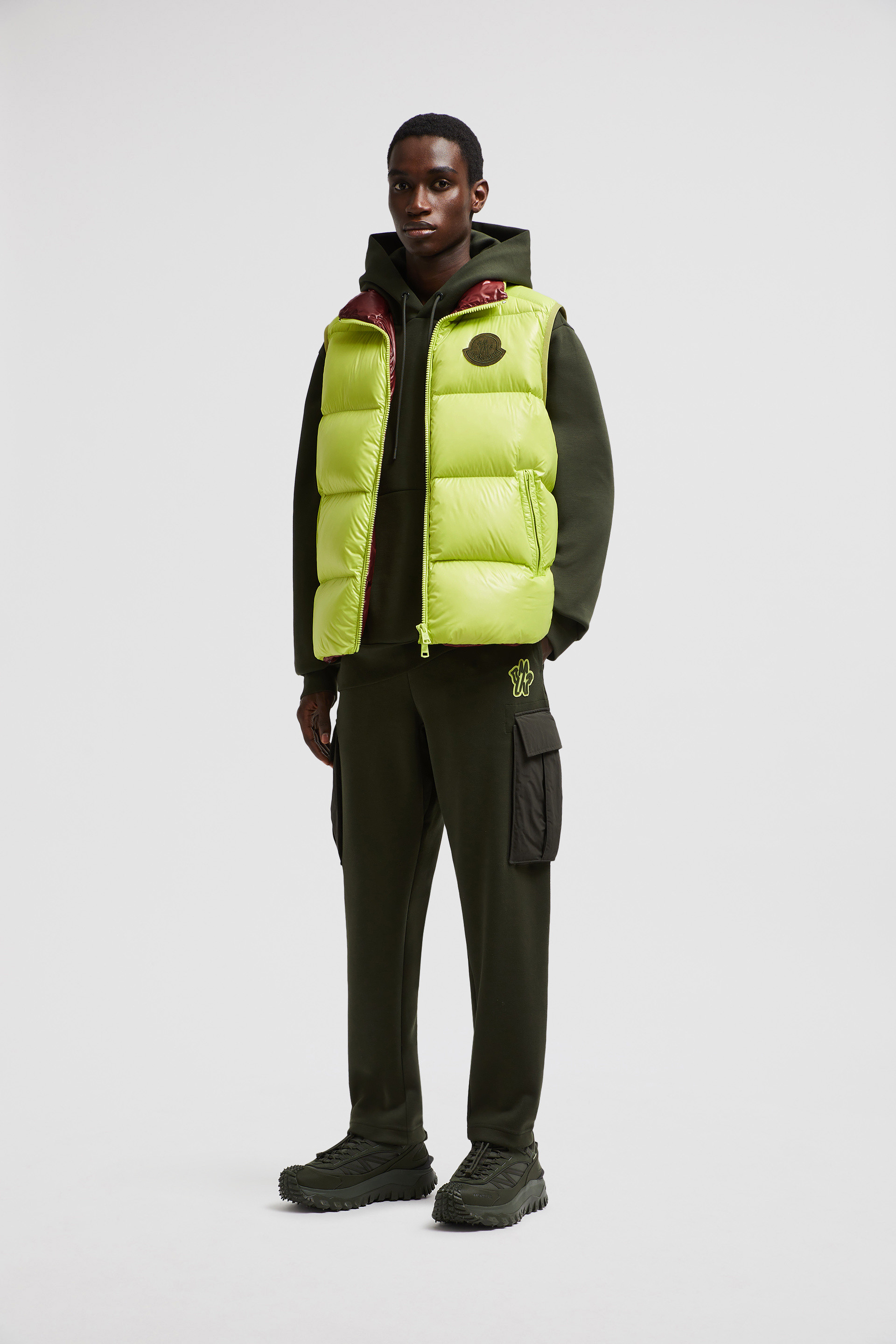 Shops green moncler gilet