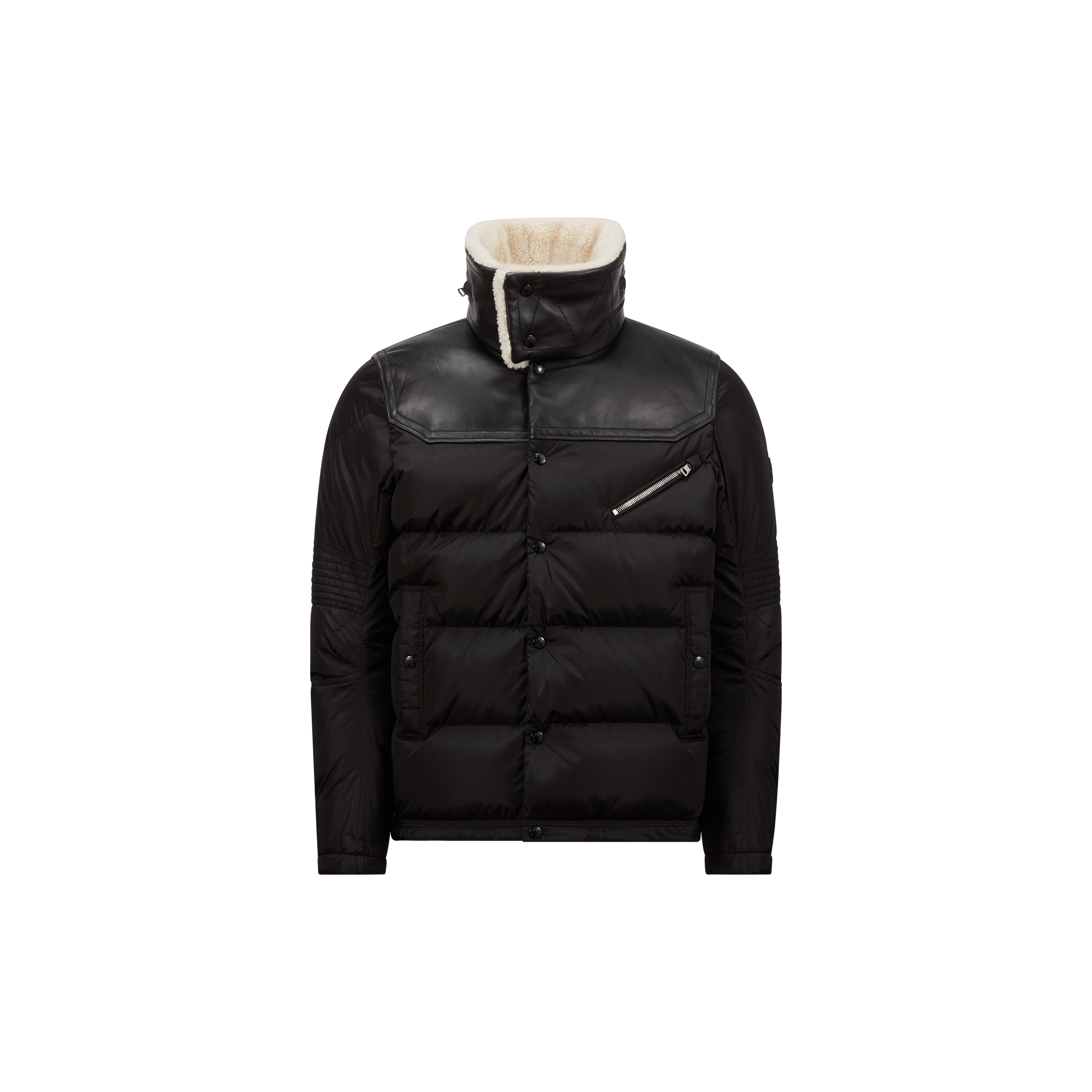 Shop Moncler Collection Doudoune Courte Leo In Black