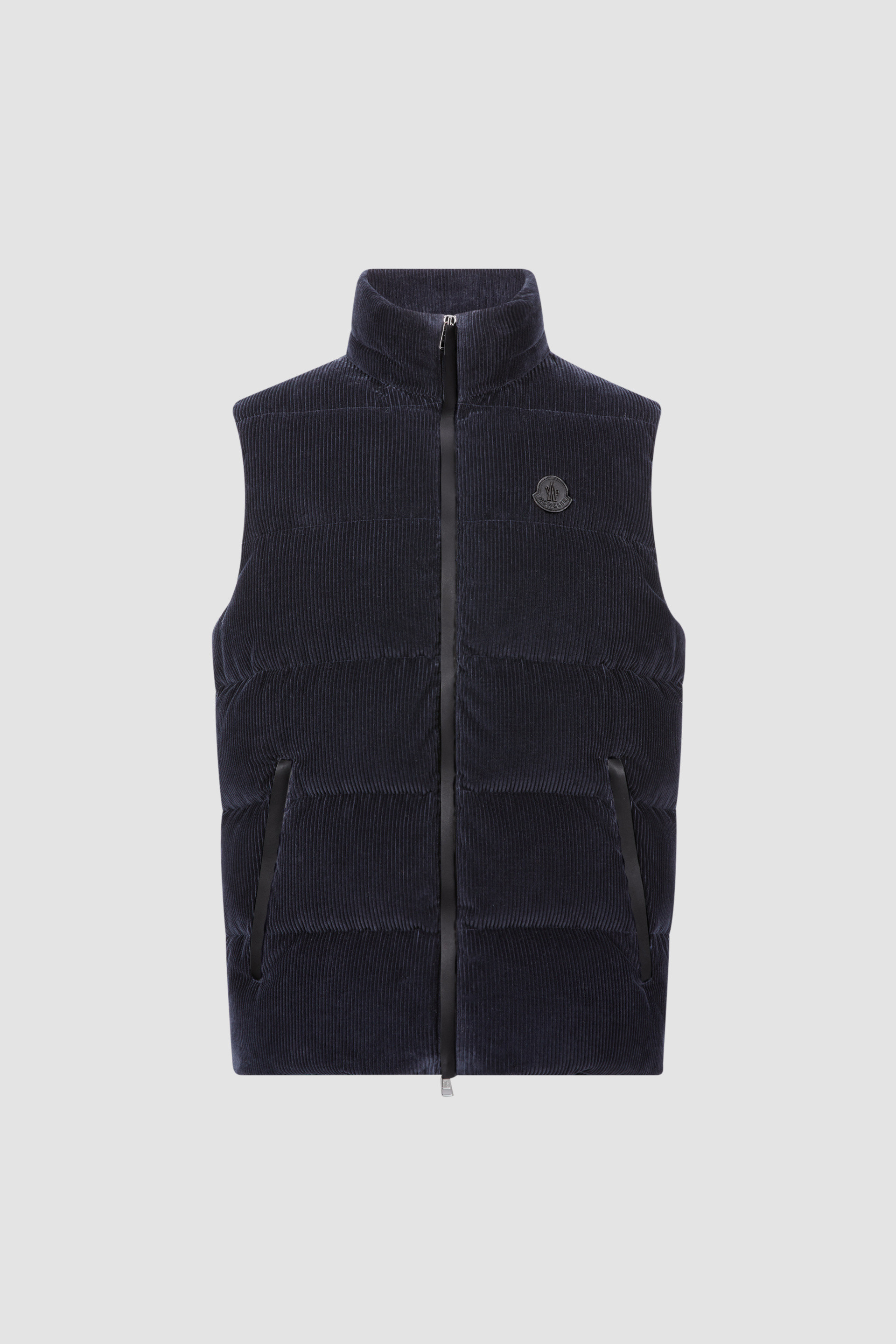 Night Blue Acrab Corduroy Down Gilet Vests for Men Moncler SE