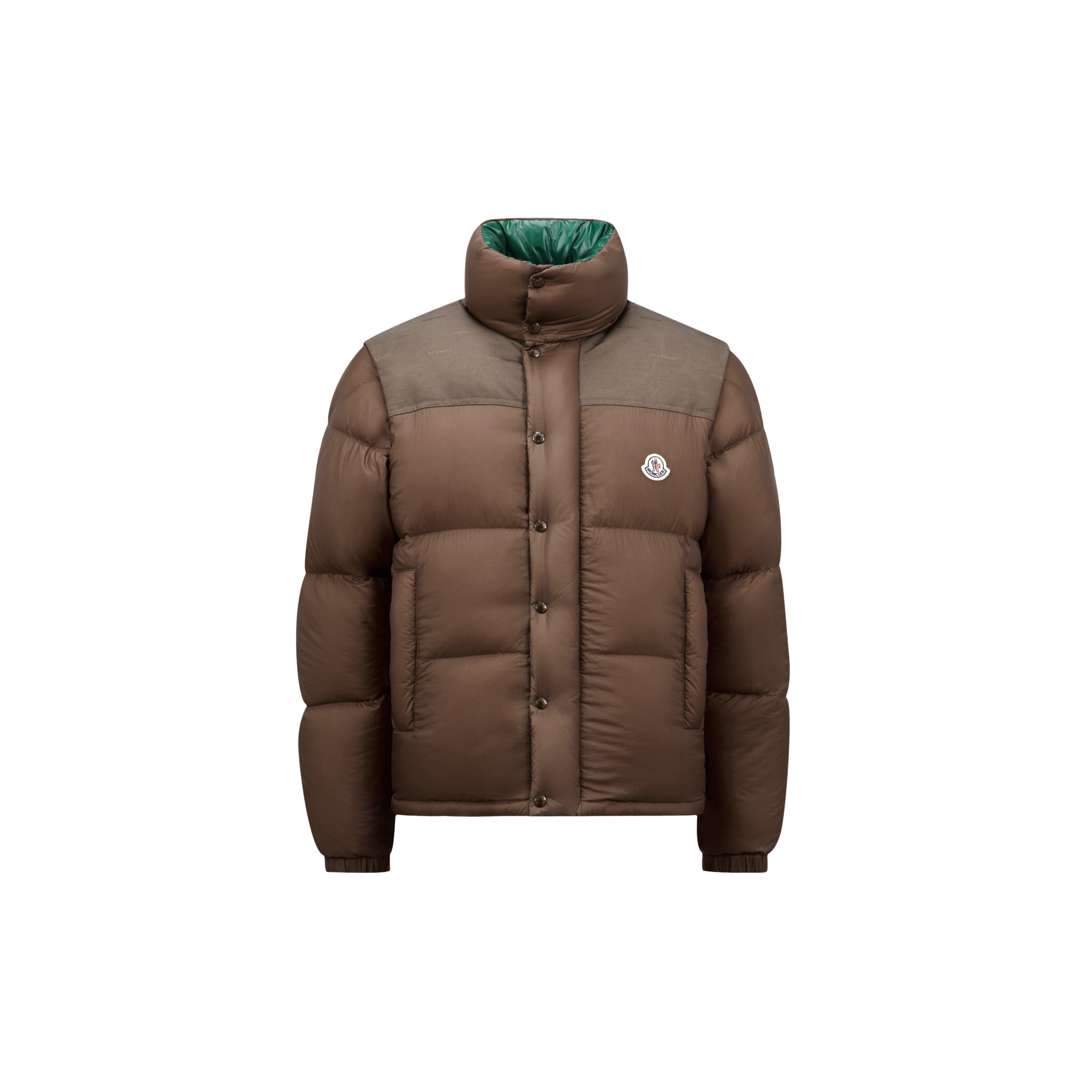 Moncler "verone 1" Reversible Crop Down Jacket In Brown