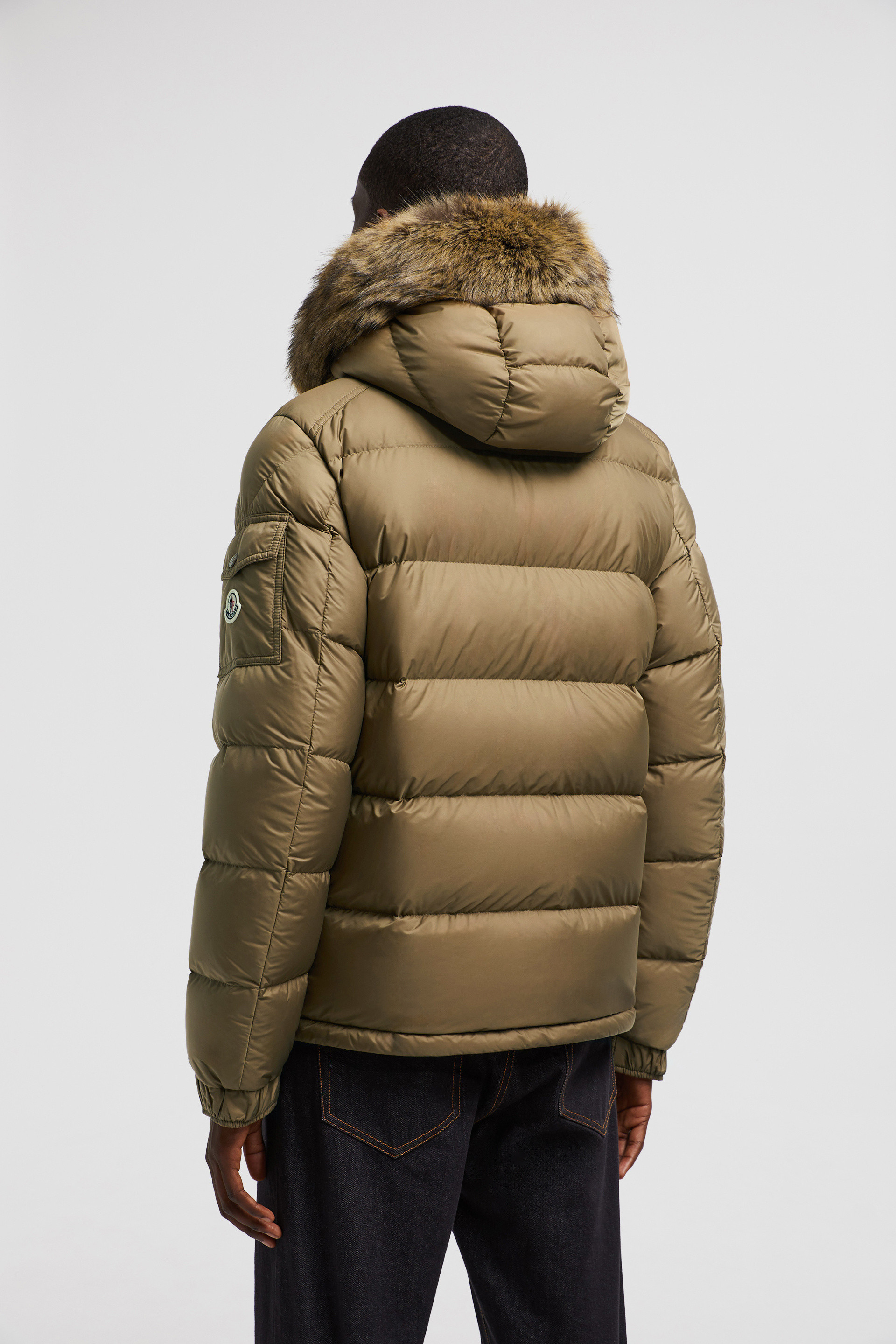 Light Brown Mayaf Hooded Short Down Jacket Short Down Jackets for Men Moncler US