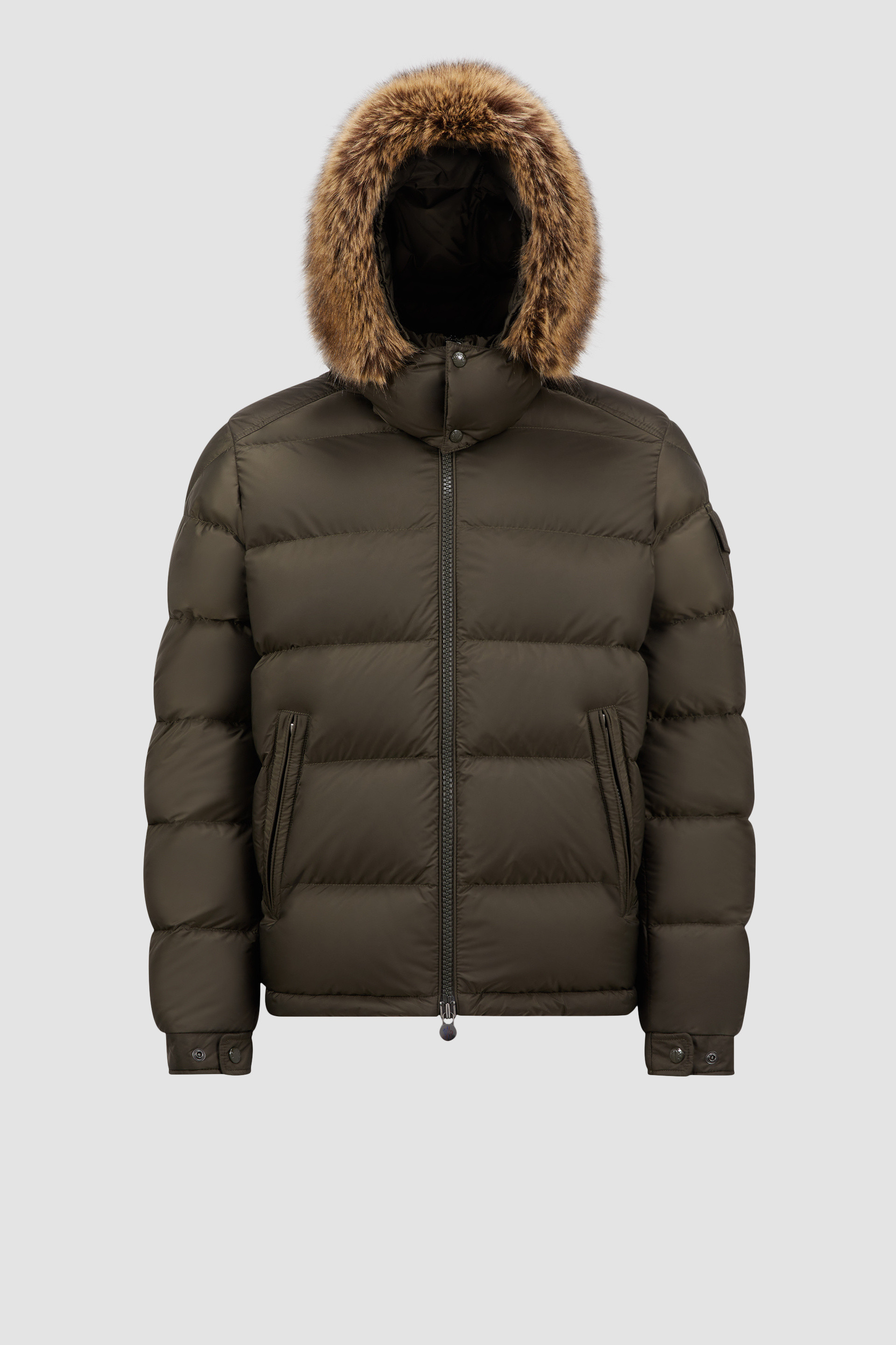 Olive Green Mayaf Hooded Short Down Jacket Short Down Jackets for Men Moncler FI