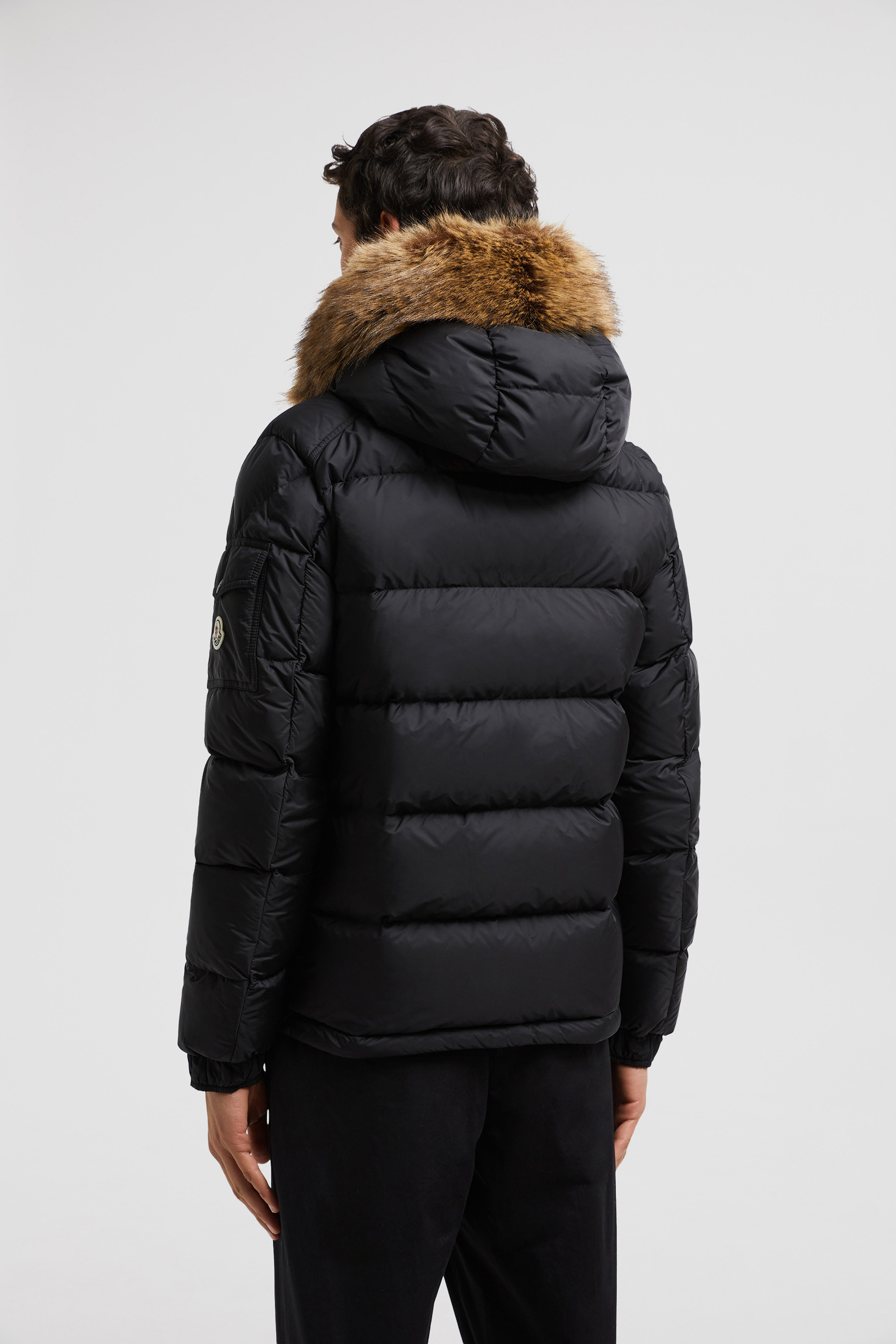 Mens moncler coat with fur on sale