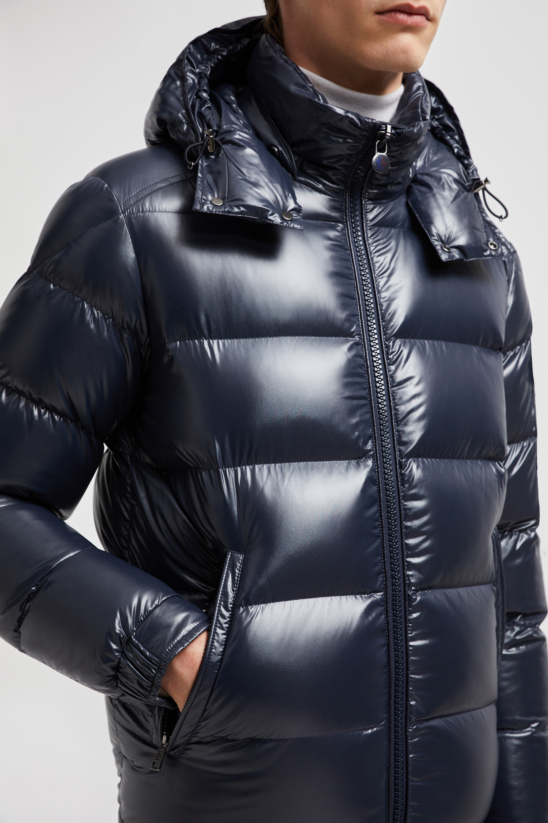 Night Blue Moncler Maya Hooded Short Down Jacket Short Down Jackets for Men Moncler NL