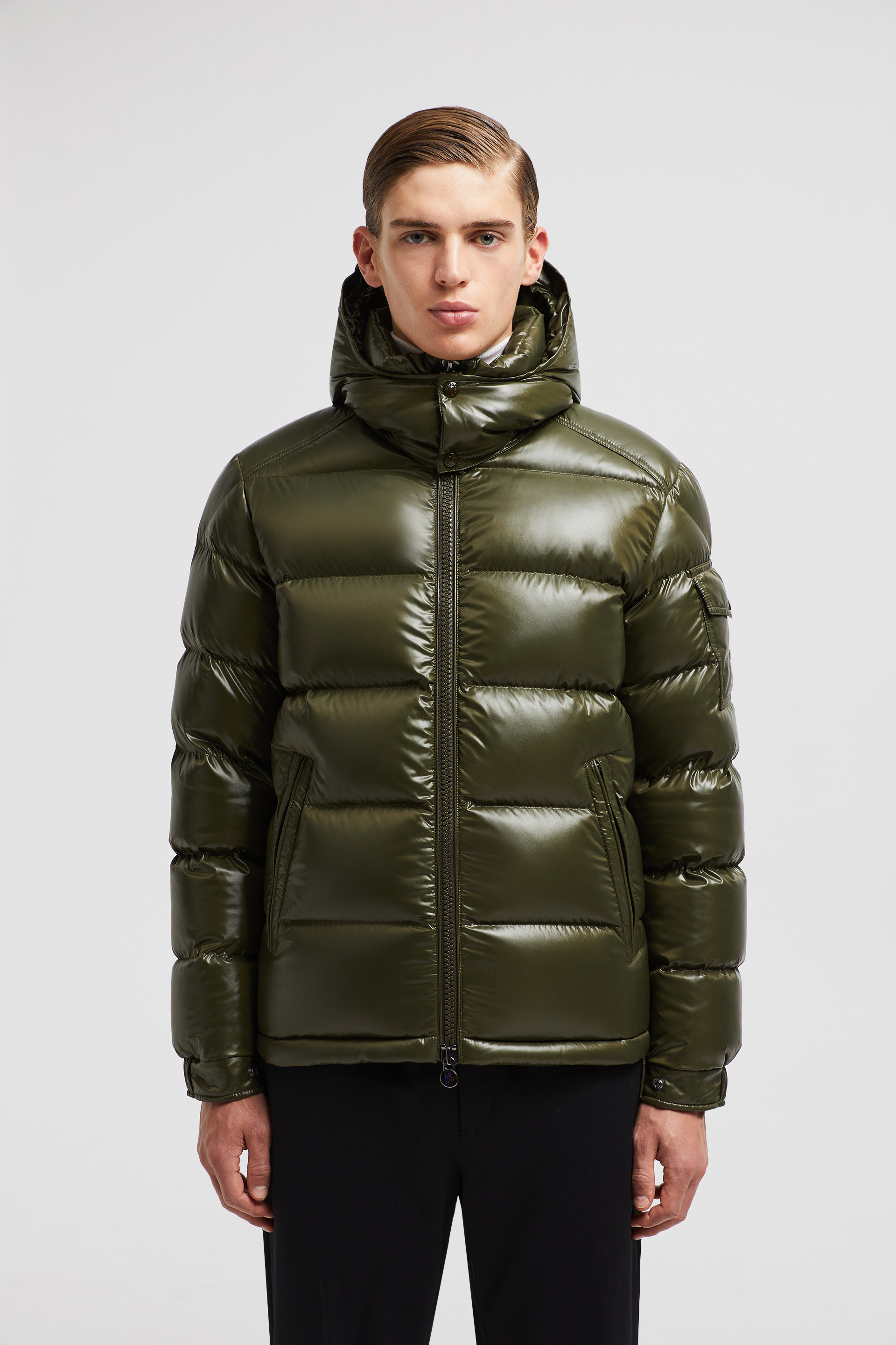 Olive Green Moncler Maya Hooded Short Down Jacket - Short Down Jackets for  Men | Moncler US