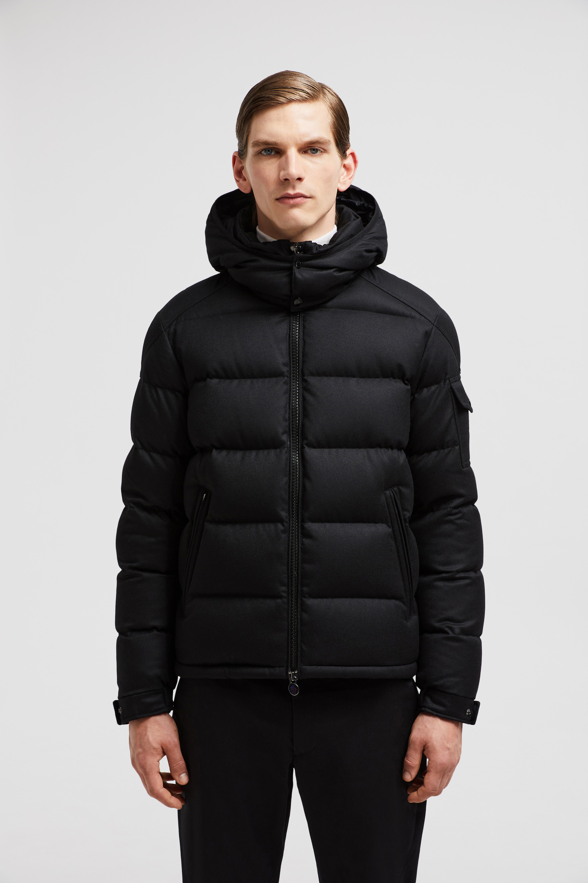 Black Montgenevre Hooded Short Down Jacket Short Down Jackets for Men Moncler GB