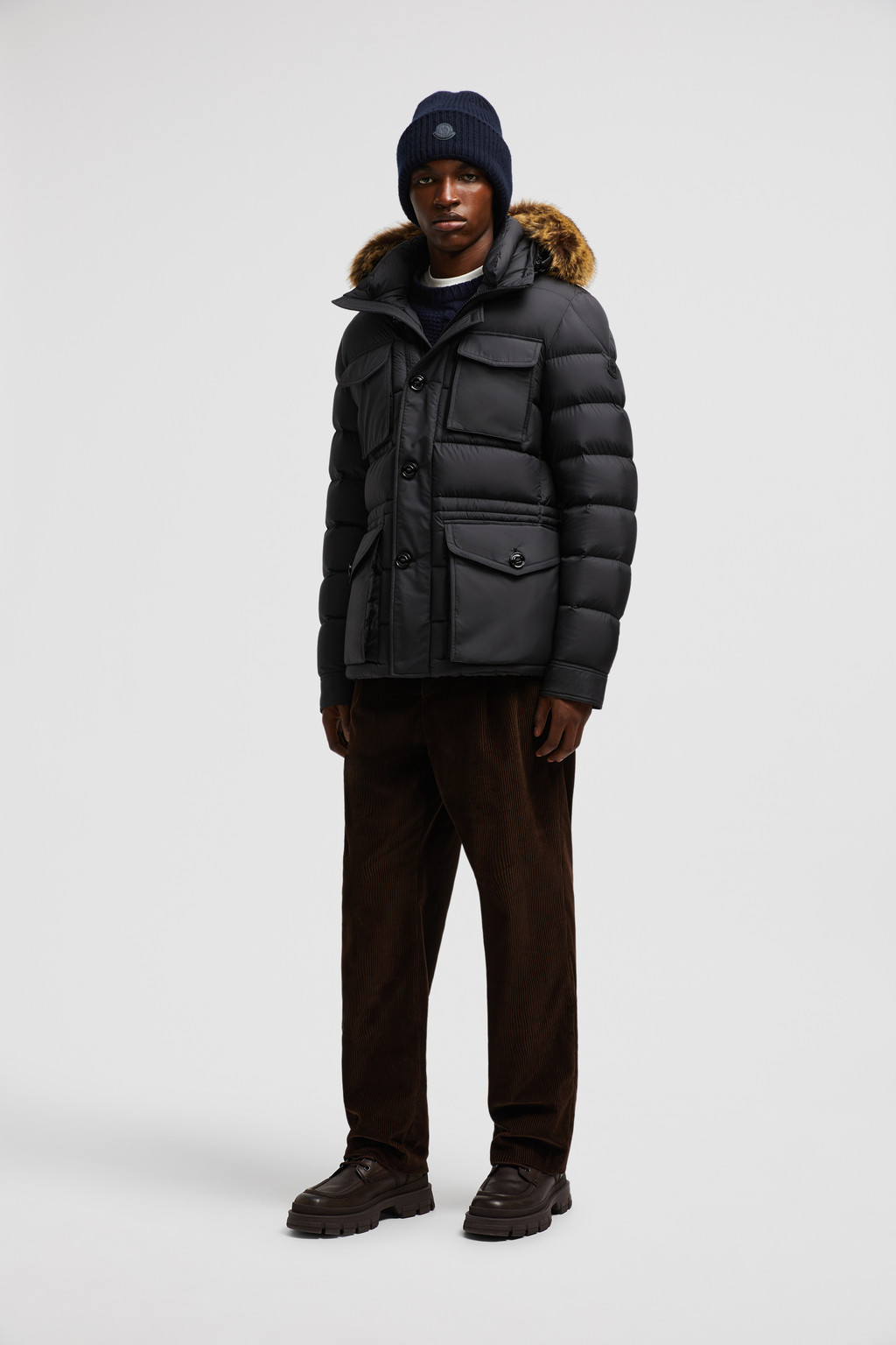 Black moncler coat men best sale