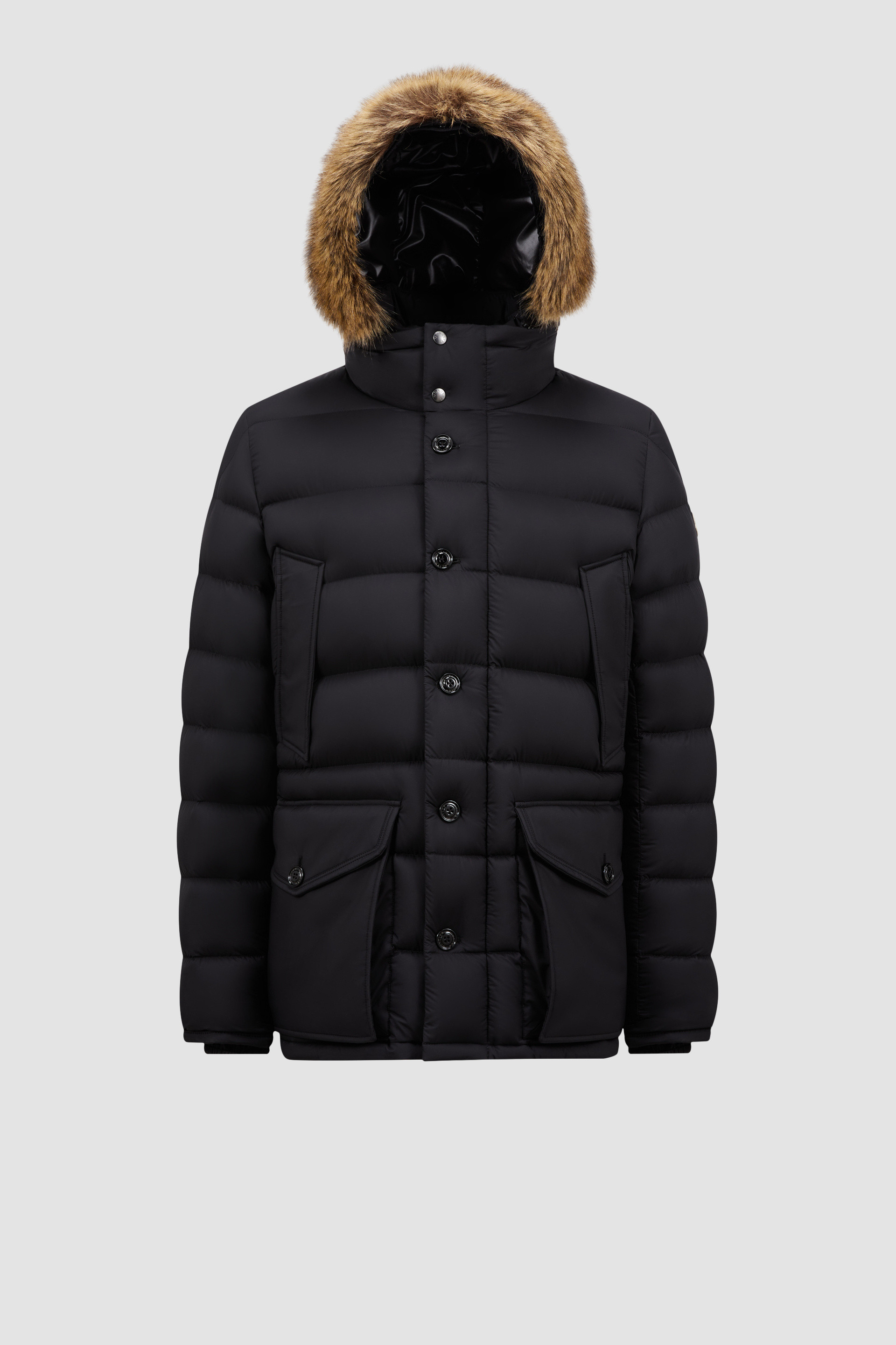 Moncler puffer jacket with fur hood mens sale