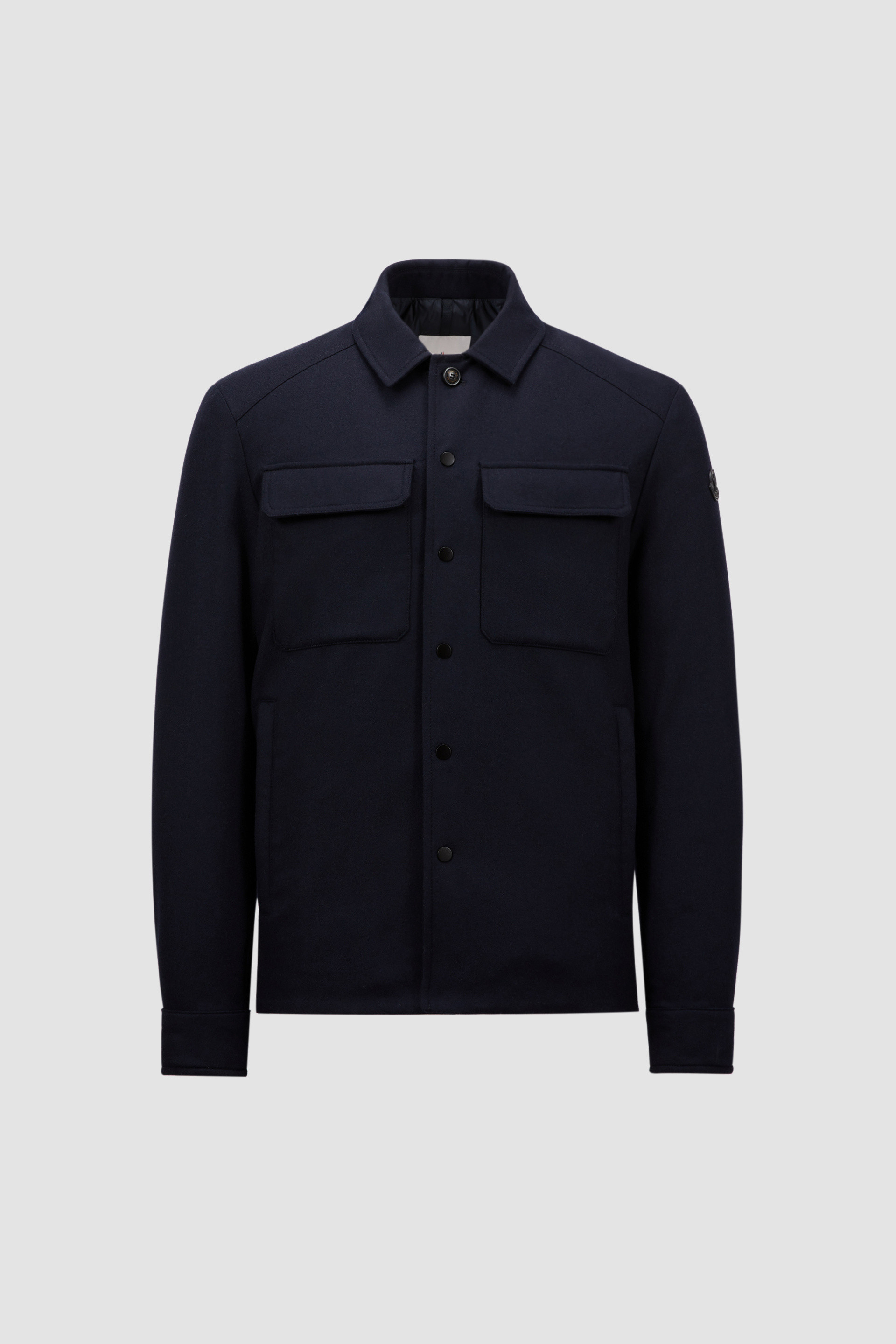 Royal Blue Larribet Cashmere Down Shirt Jacket - Short Down Jackets for Men  | Moncler US