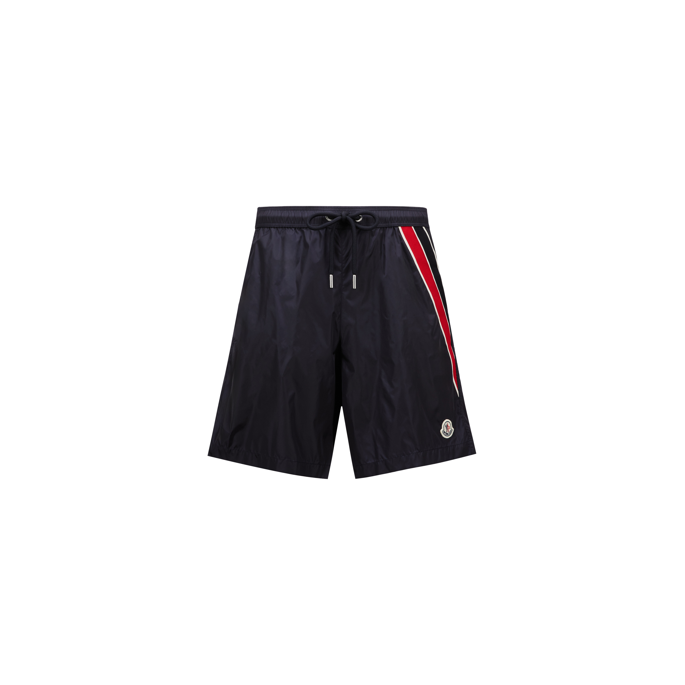 Shop Moncler Collection Tricolor Trim Swim Shorts Blue