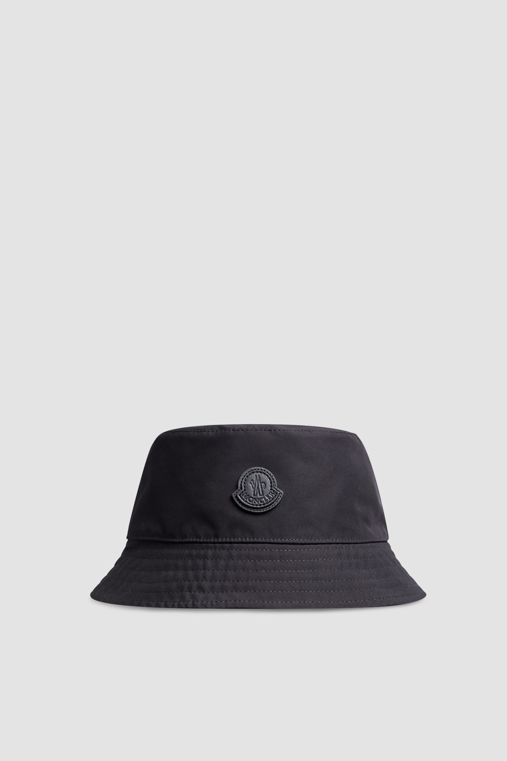 Black Leather Logo Patch Bucket Hat - Hats & Beanies for Men