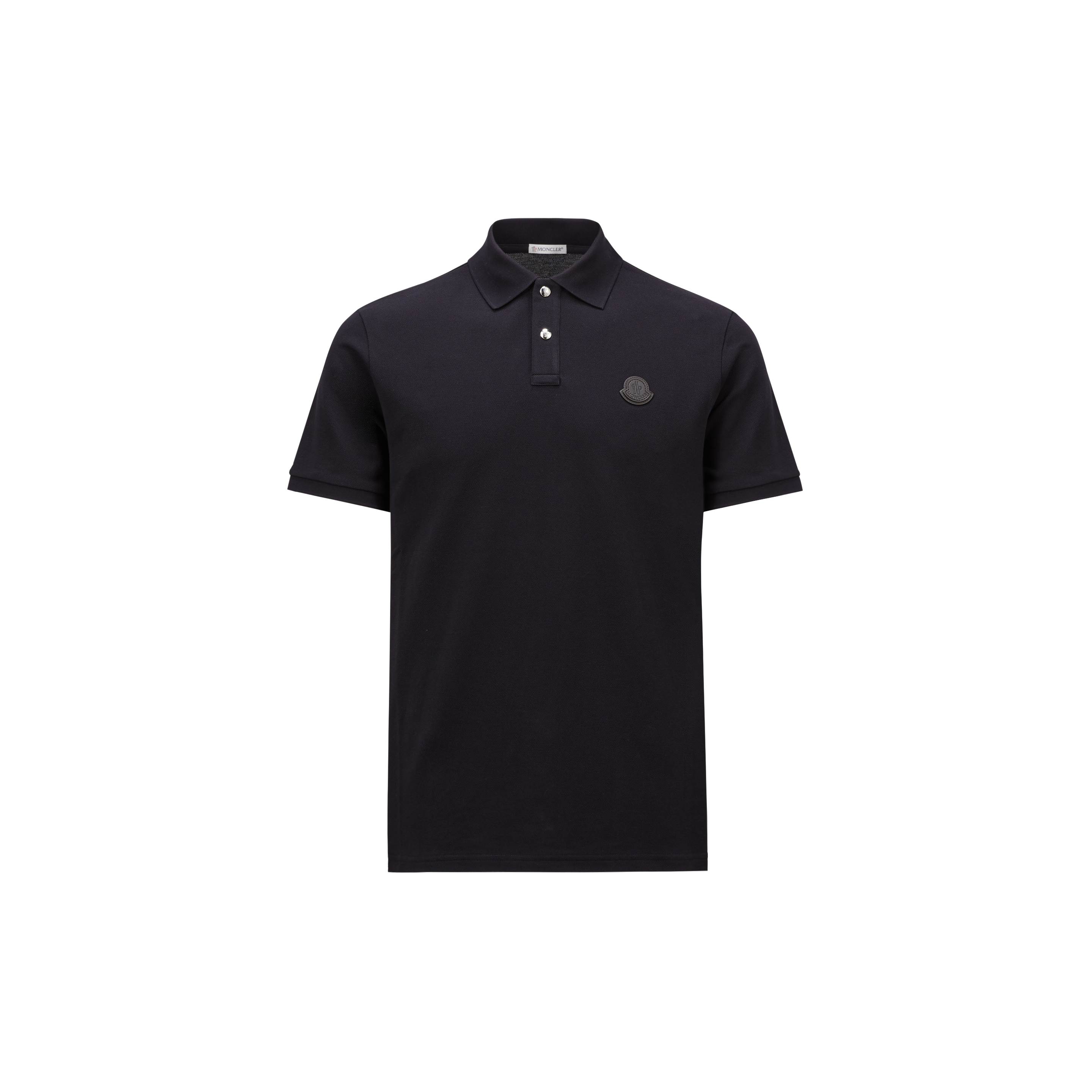 Moncler Logo Patch Cotton Piquet Polo Shirt In Blue