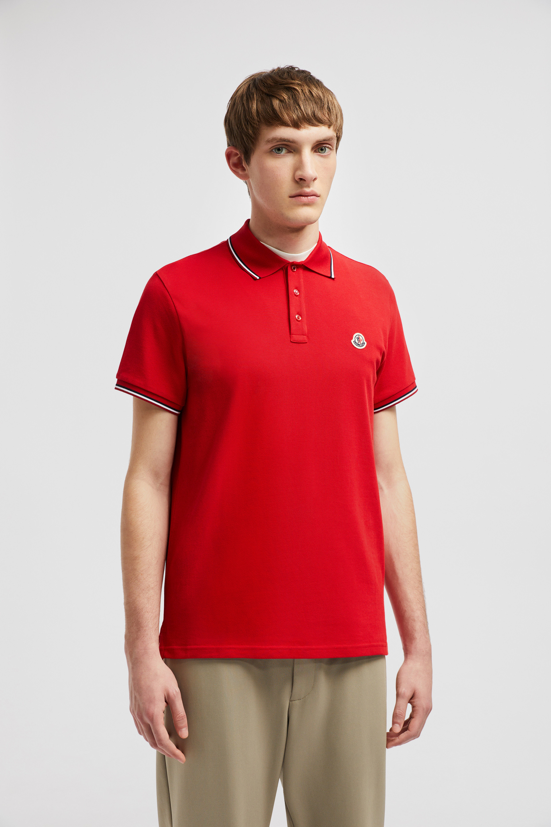 Moncler Red Logo Patch Polo