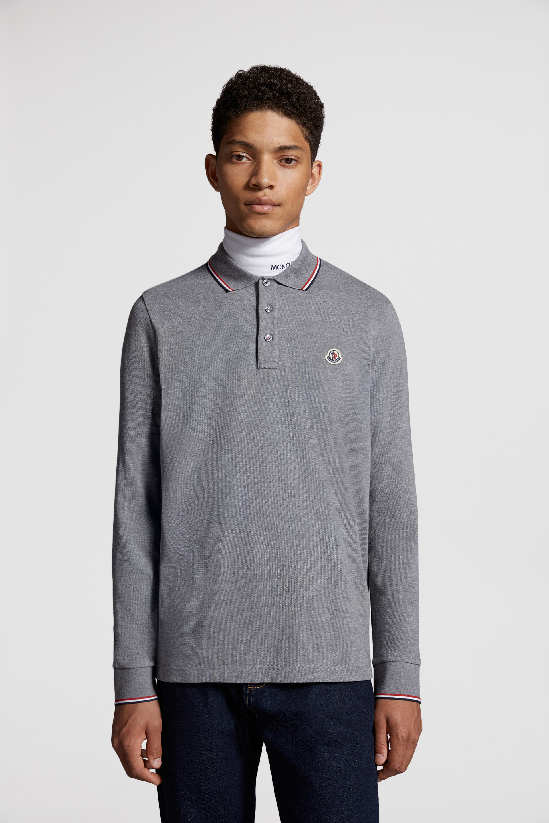 Moncler men’s polo outlet gray