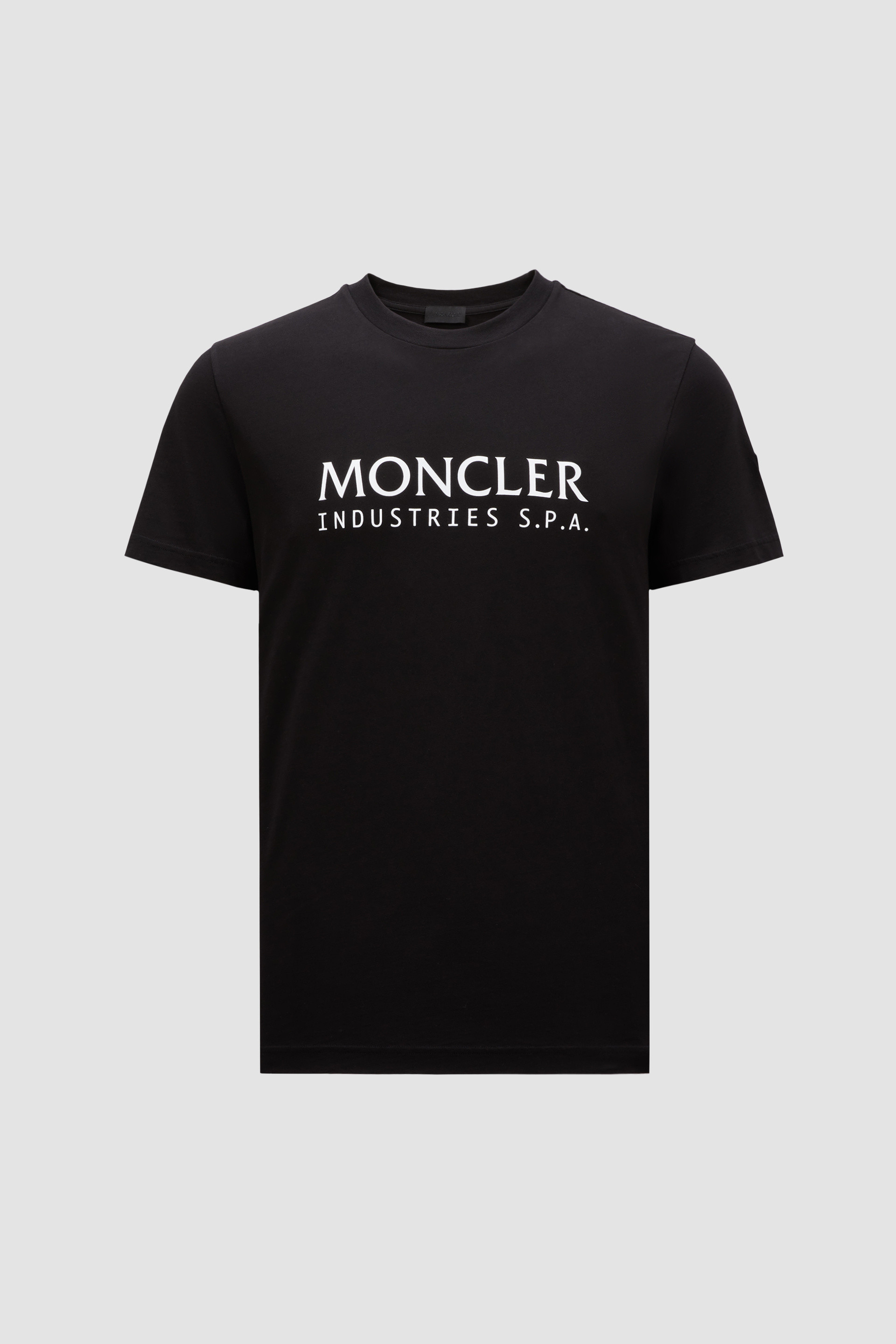 Black Logo T Shirt Polos T shirts for Men Moncler BE