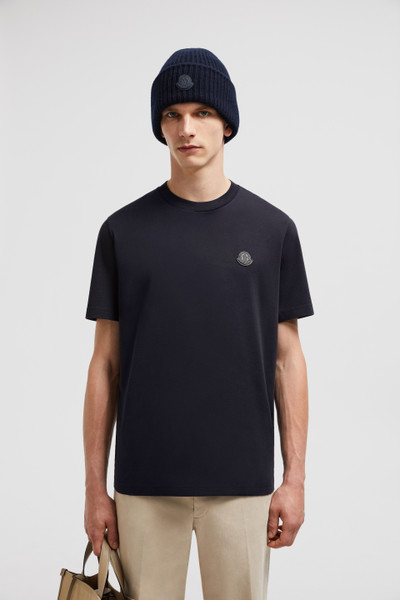 Night Blue Logo Patch T-Shirt - Polos & T-shirts for Men | Moncler SG