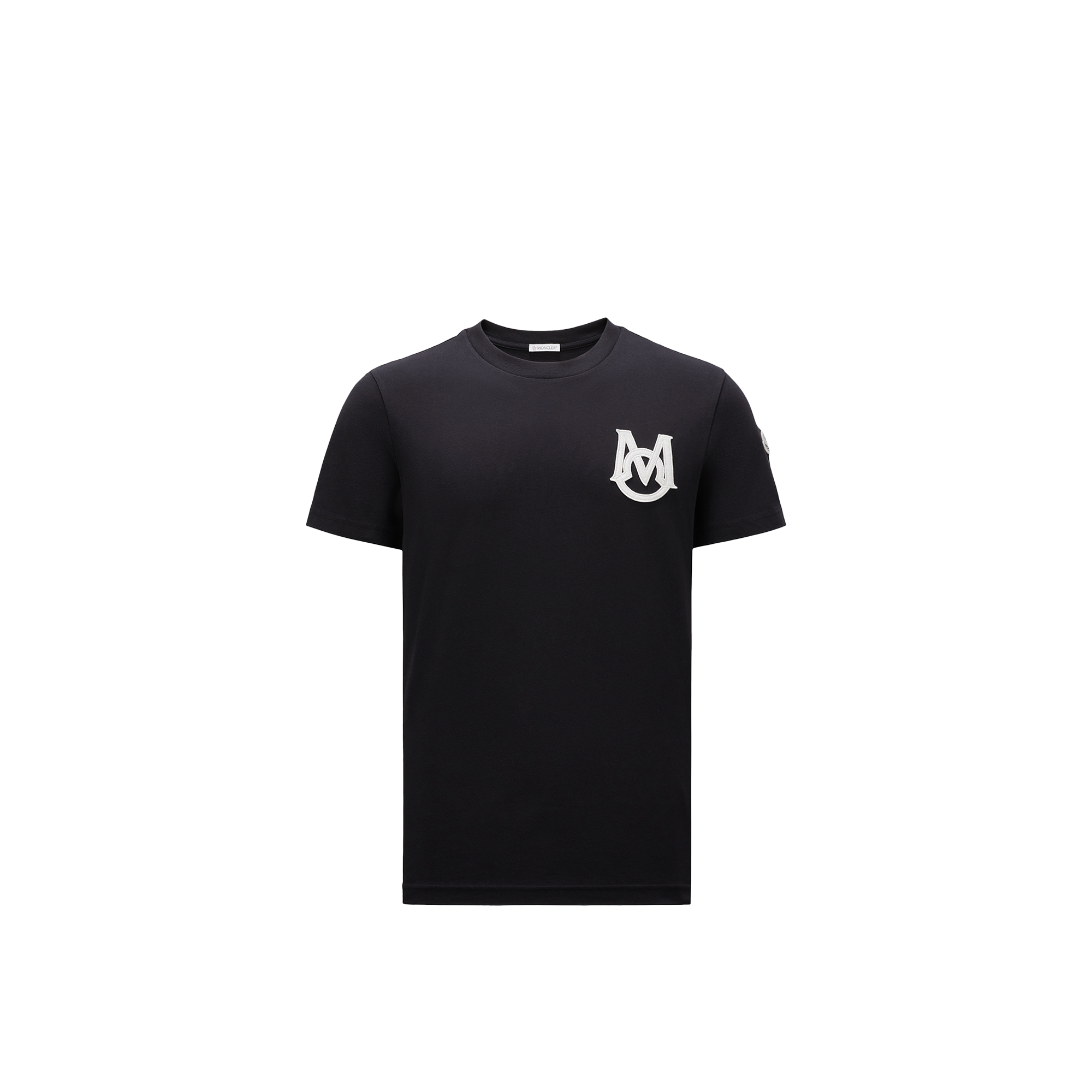 Moncler Logo Cotton Jersey T-shirt In Black