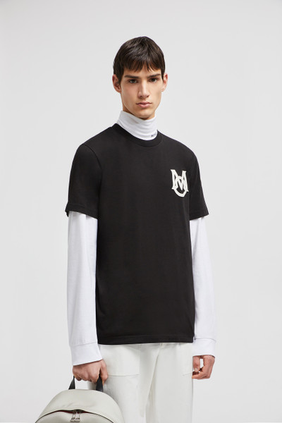 Black Monogram Cotton T-Shirt - Polos & T-shirts for Men | Moncler US