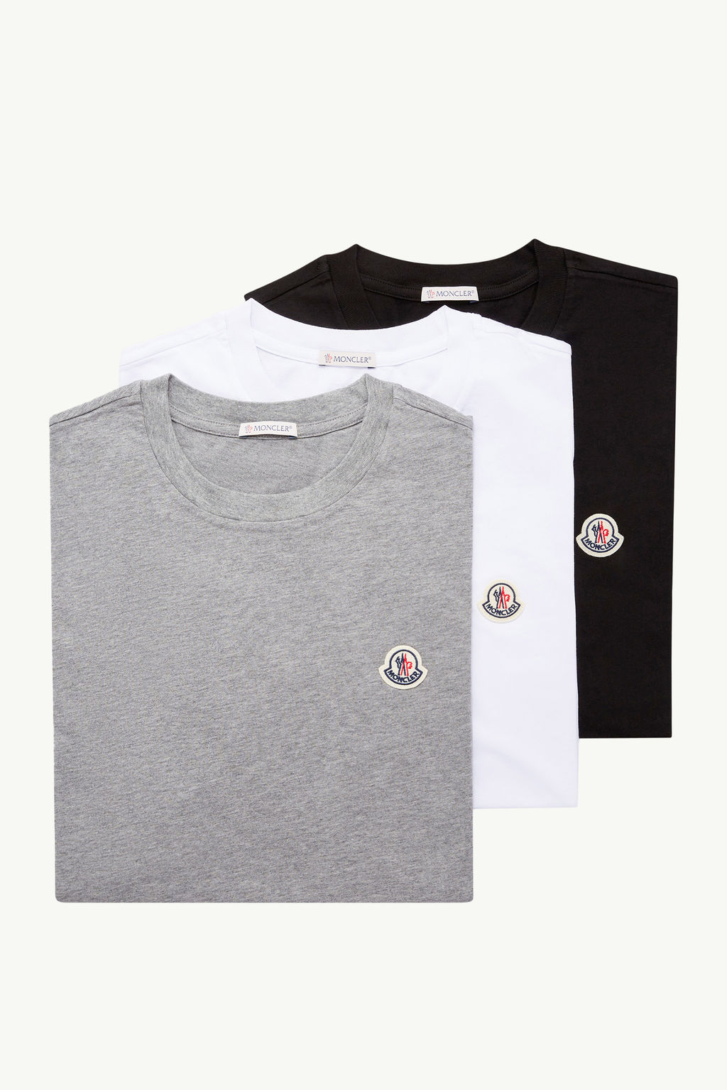 MONCLER GRENOBLE - lot de trois t-shirts à patch logo main image 0