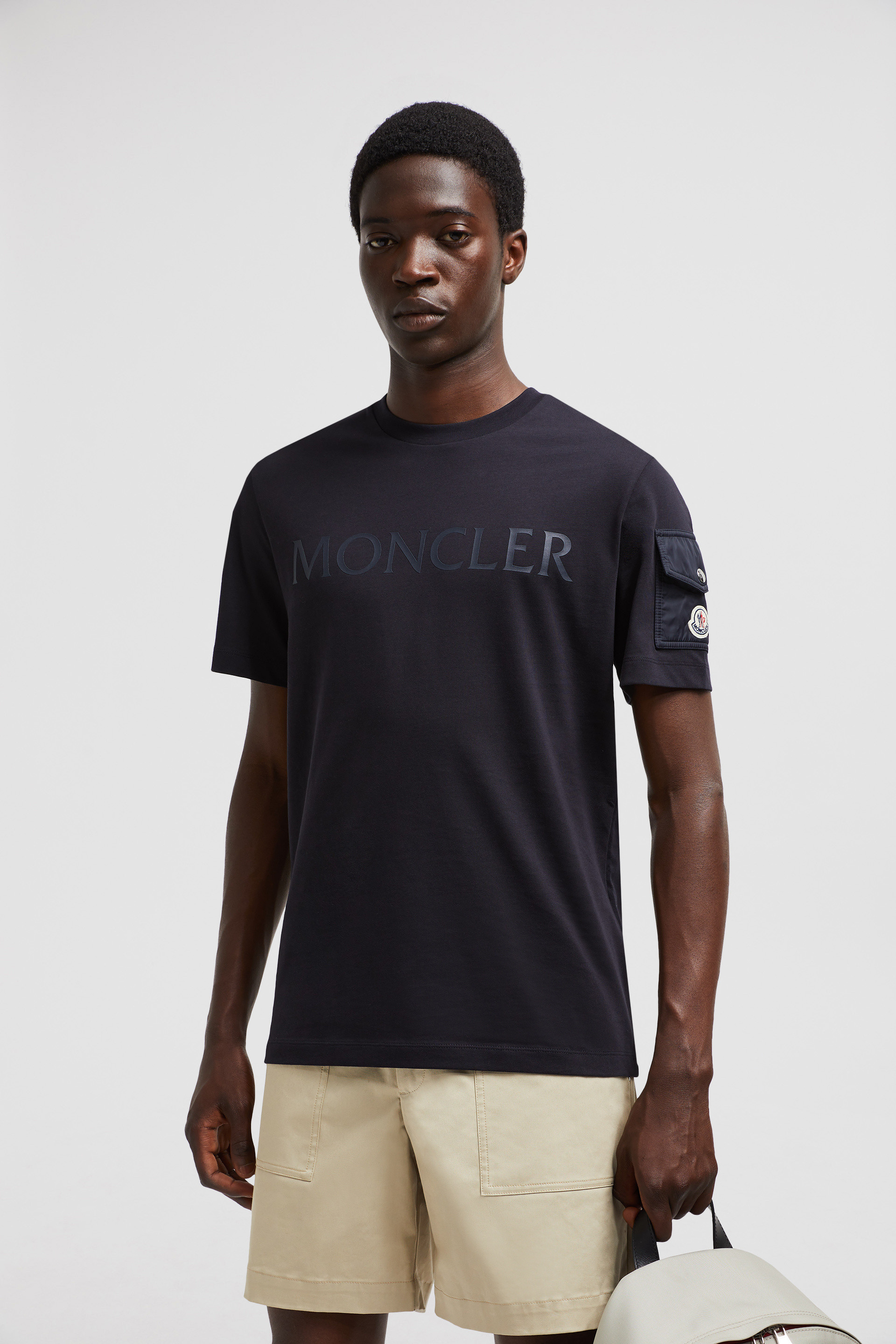 Mens navy moncler t shirt online