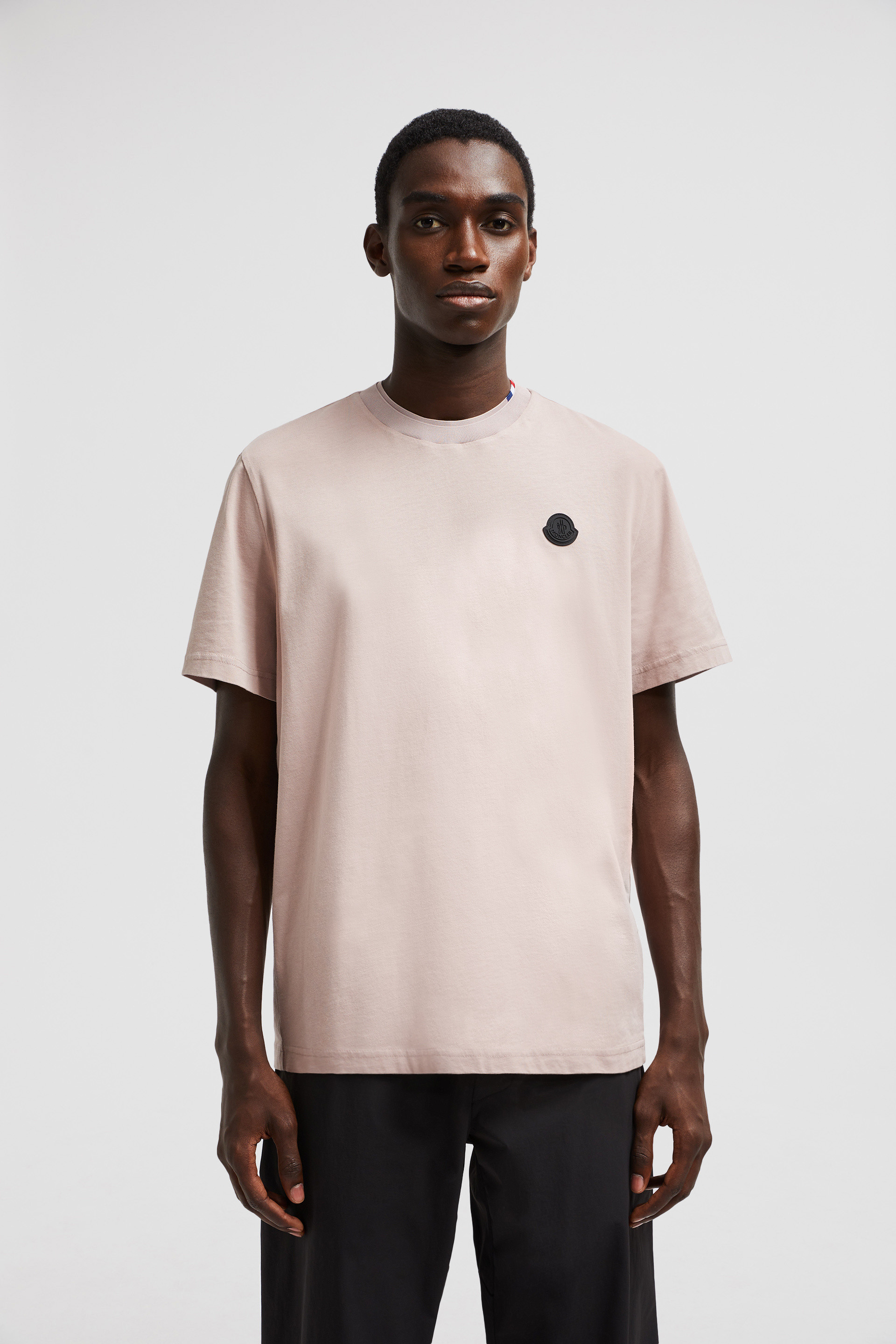 Pink moncler polo shirt online