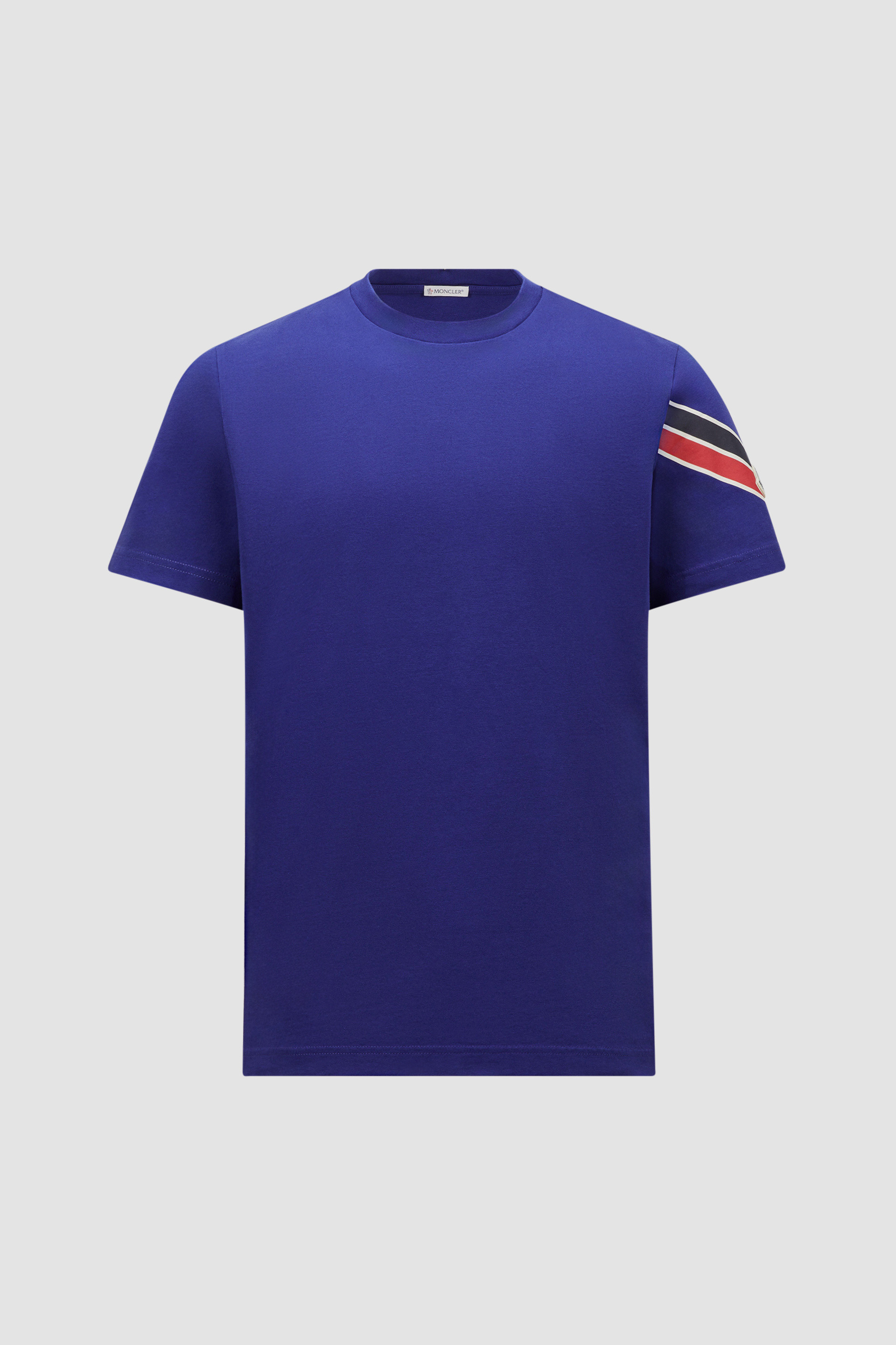 Moncler Collection Tricolor Cotton T Shirt male Electric Blue Size M