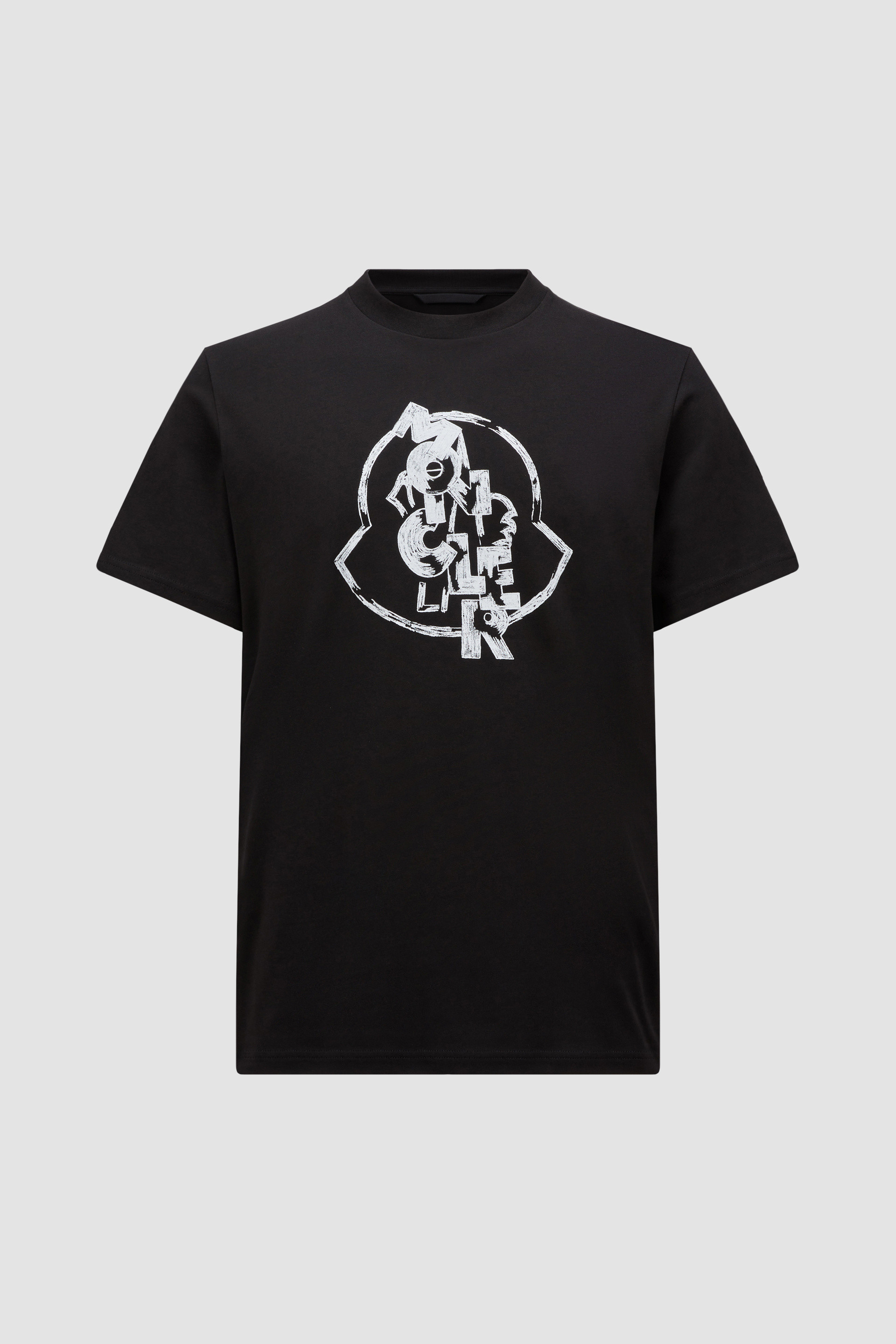 Black Logo Motif Cotton T Shirt Polos T shirts for Men Moncler US