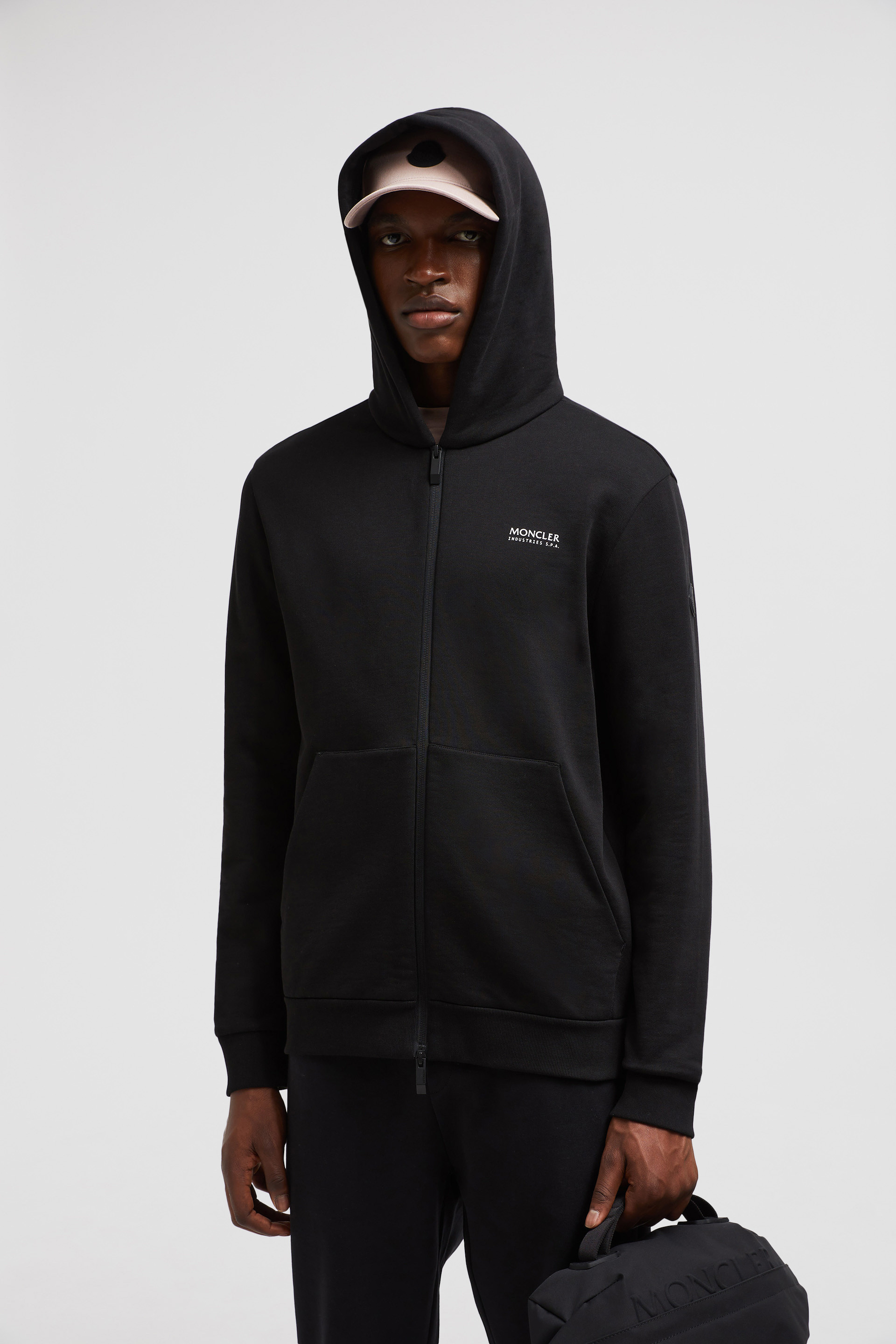 Black Logo Hoodie - Sweatshirts for Men | Moncler US