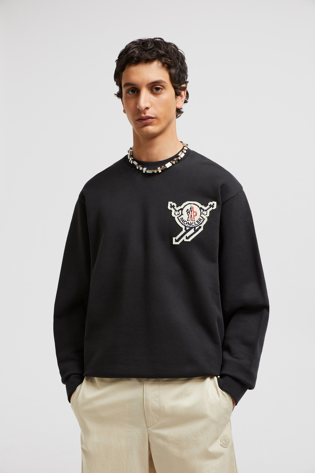 Black moncler sweatshirt best sale